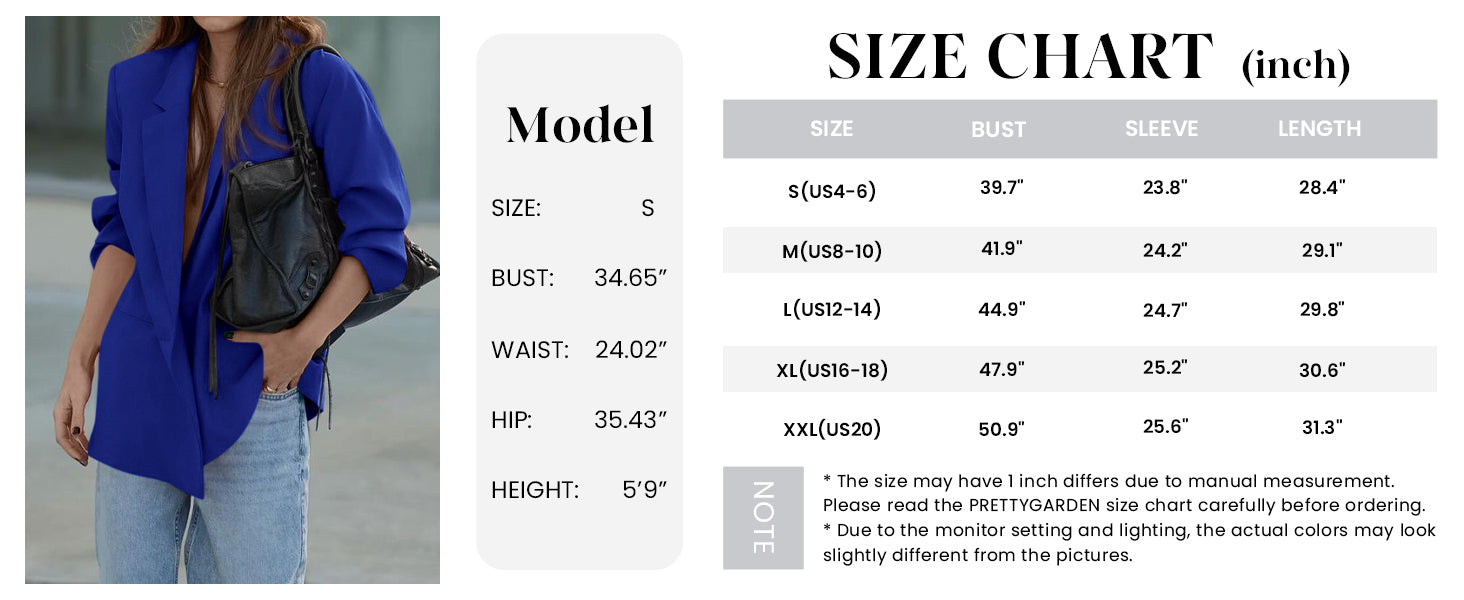 Fall Blazers for Women Business Casual Long Sleeve Lapel Pockets Dressy Suit Jackets Work Office Clothes