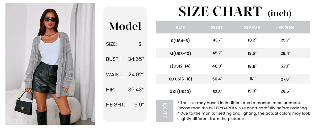 Women's Cable Knit Sweaters Fall Oversized Chunky Open Front Long Sleeve Cardigan Winter Coats