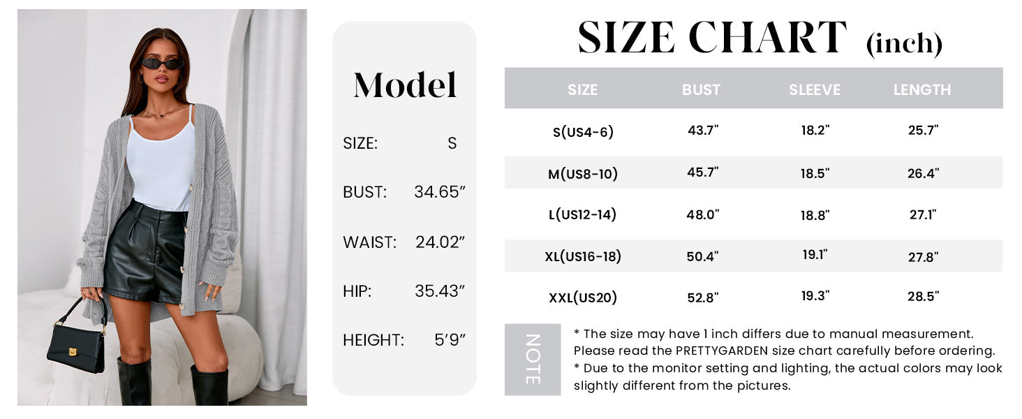 Women's Cable Knit Sweaters Fall Oversized Chunky Open Front Long Sleeve Cardigan Winter Coats