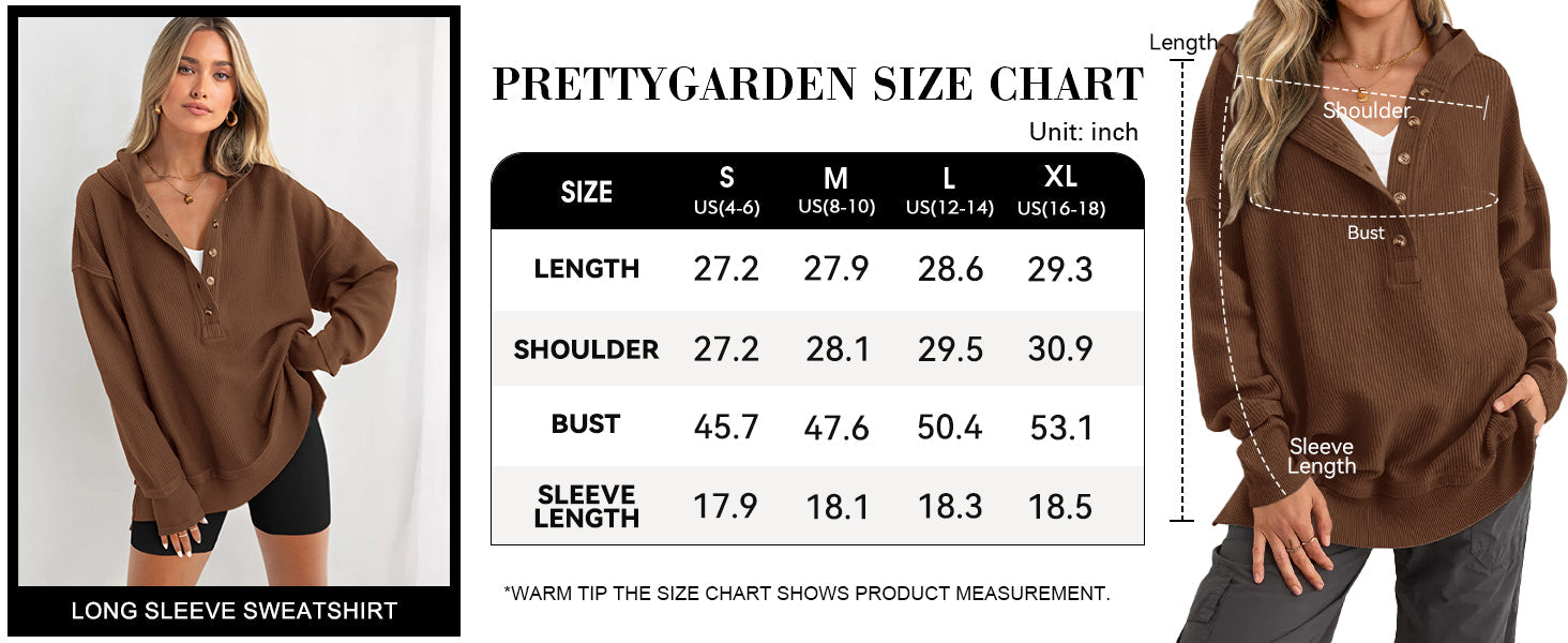 Womens Fashion Oversized Long Sleeve Hoodie Button Down V Neck Sweatshirt Side Slit Casual Pullover Tops