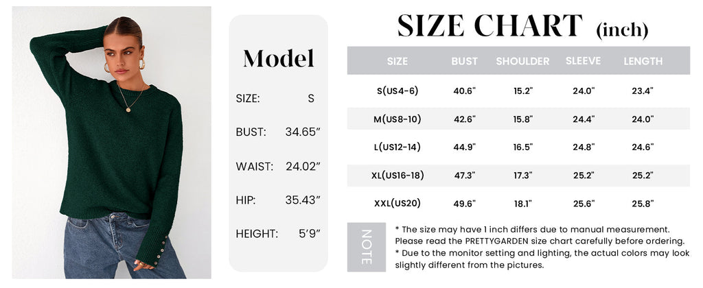 Womens Sweaters Fall Fashion Casual Crewneck Pullover Button Long Sleeve Cute Knit Tops Winter Clothes