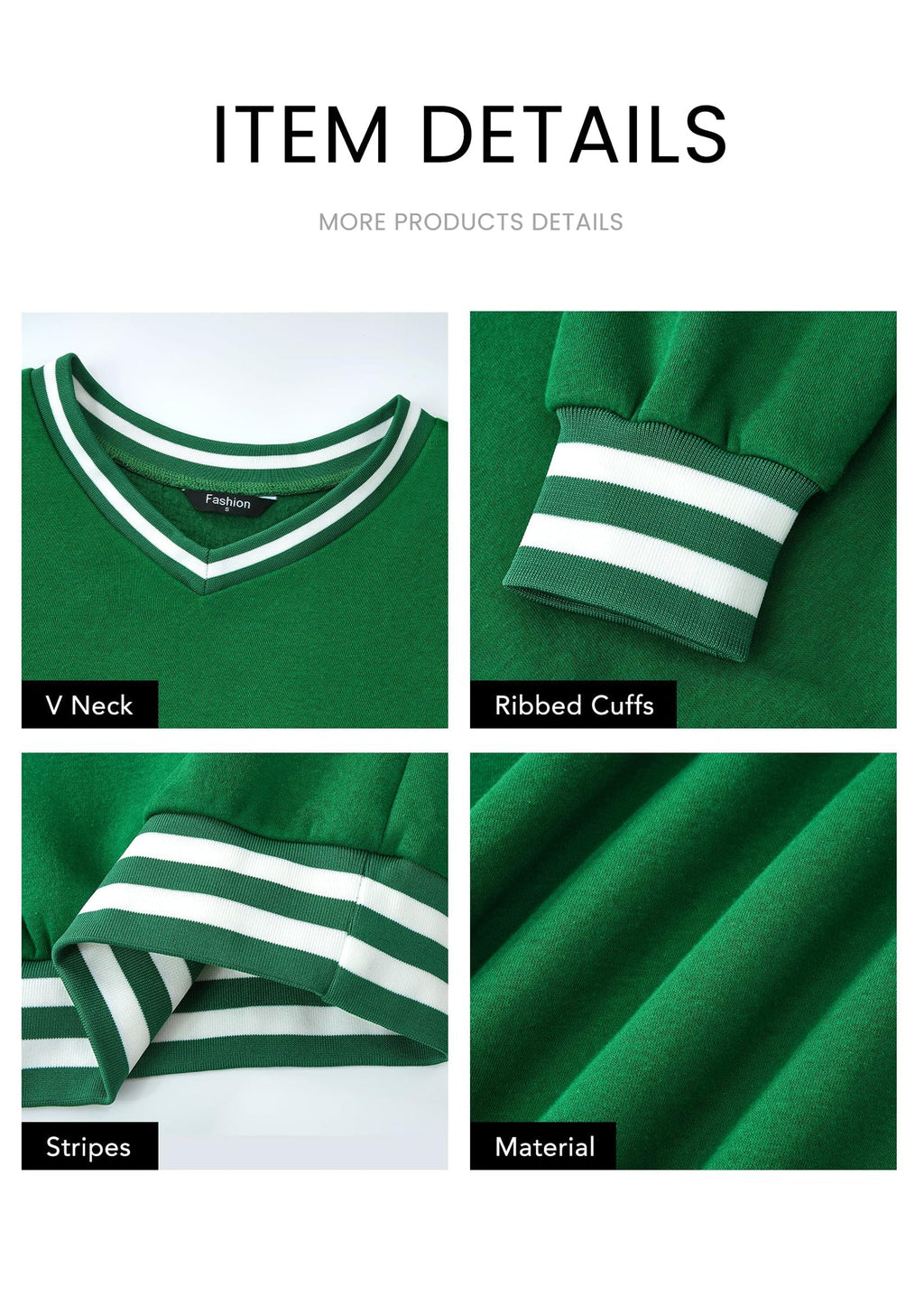 Women's Oversized Sweatshirts Casual Long Sleeve Stripes Knit V Neck Pullover Top Fall Teens Preppy Clothes