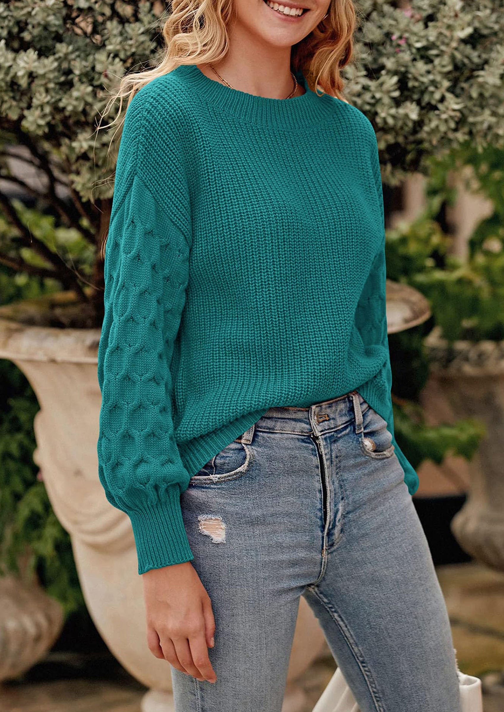 Women's Fall Pullover Sweater Casual Long Sleeve Loose Chunky Knit Tops Blouse Winter Fashion Clothing