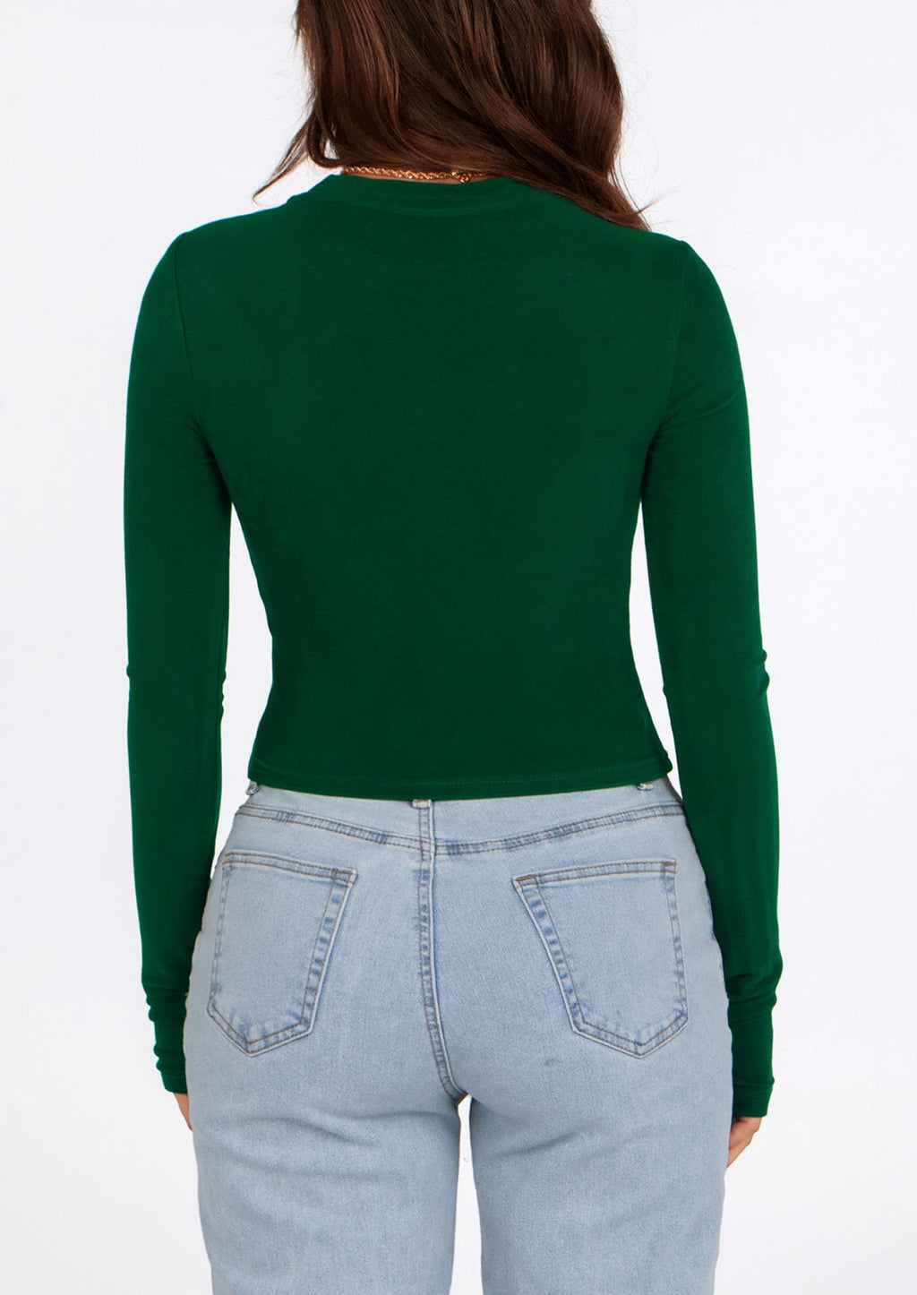 Women's Long Sleeve Crop Tops Y2K Spring Fall Fashion Clothes Basic Slim Fit Tee Shirts Blouse