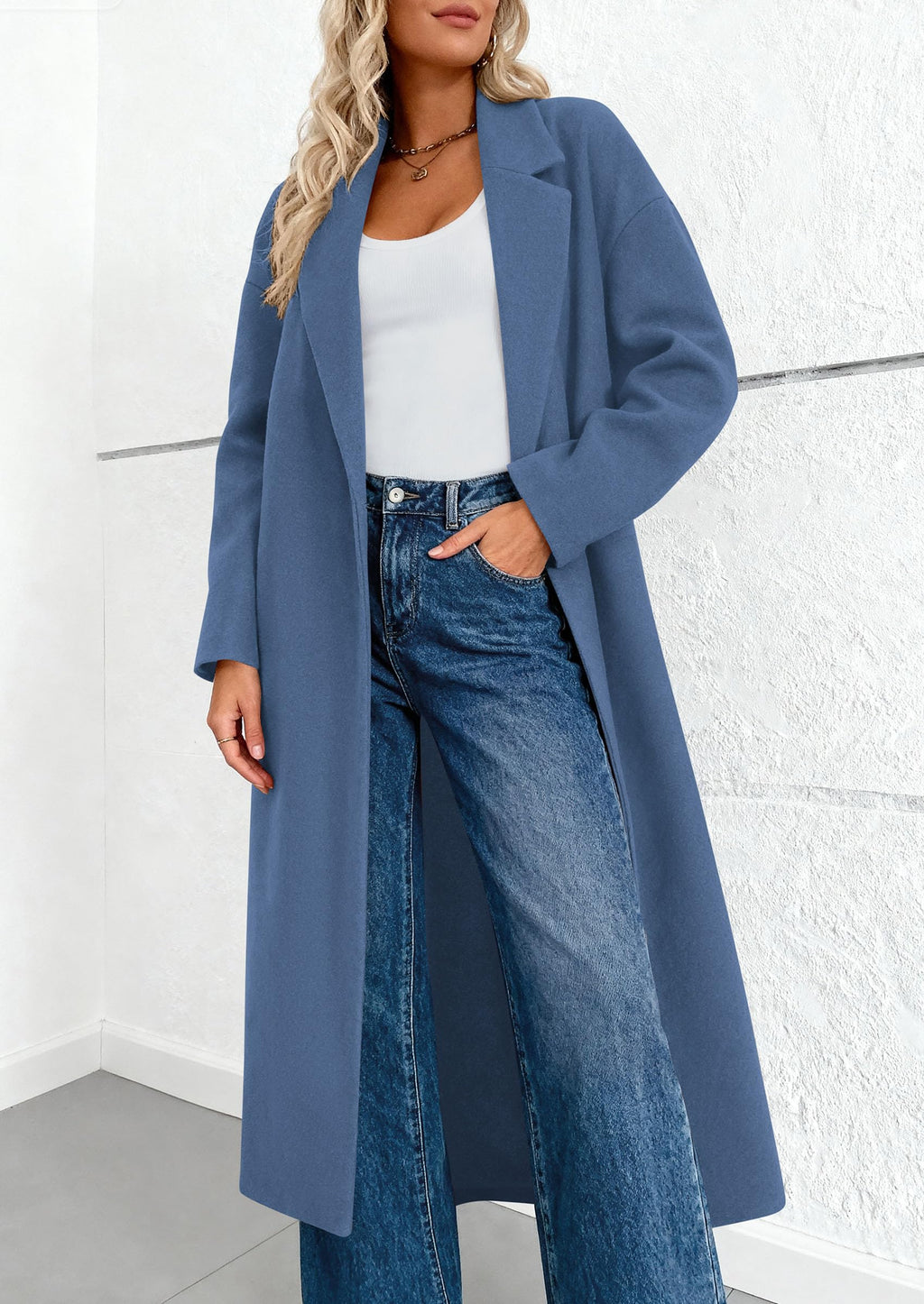 Womens Winter Coats Trendy Long Sleeve Notch Lapel Button Long Jackets Casual Oversized Vacation Outfits