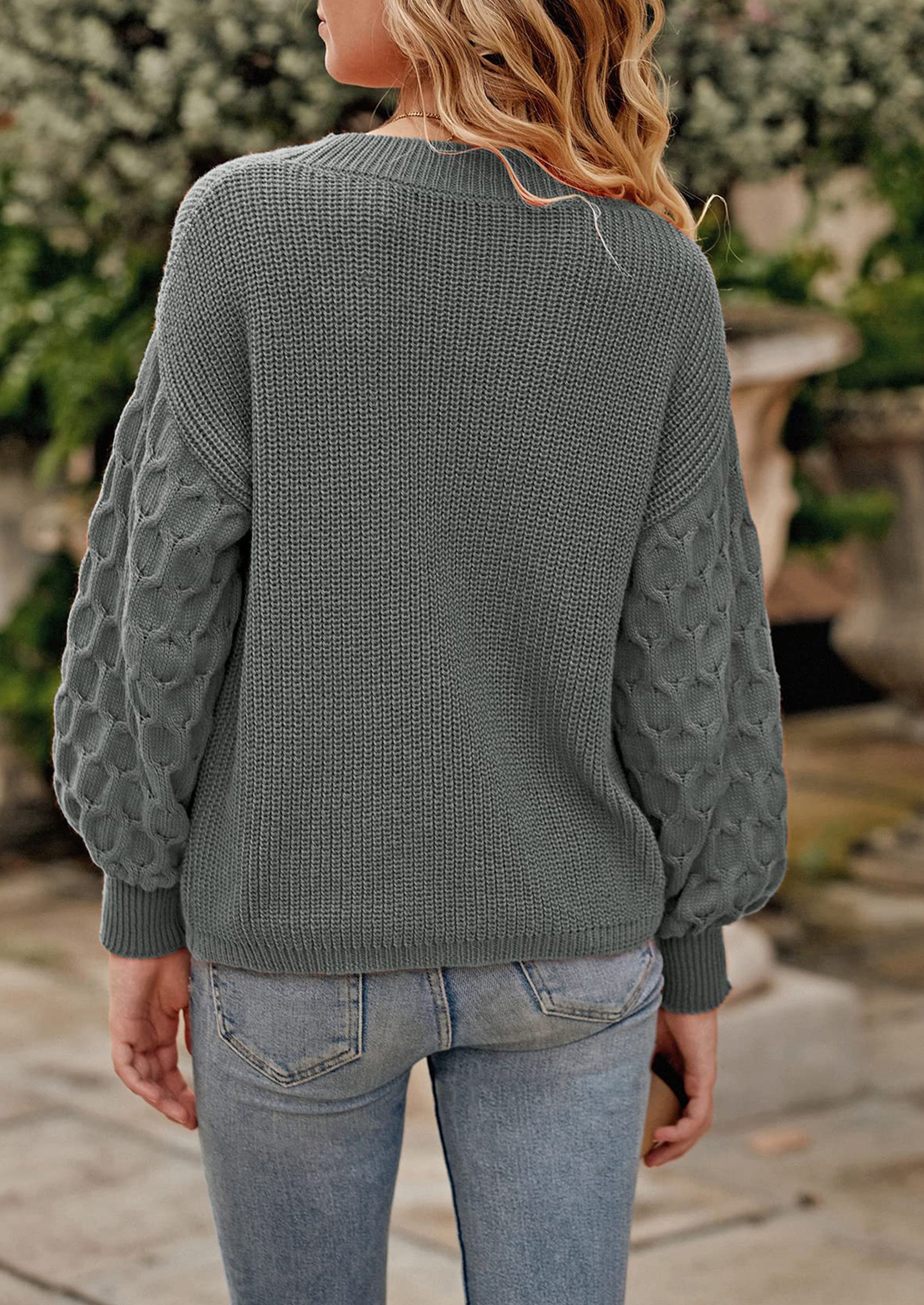 Women's Fall Pullover Sweater Casual Long Sleeve Loose Chunky Knit Tops Blouse Winter Fashion Clothing