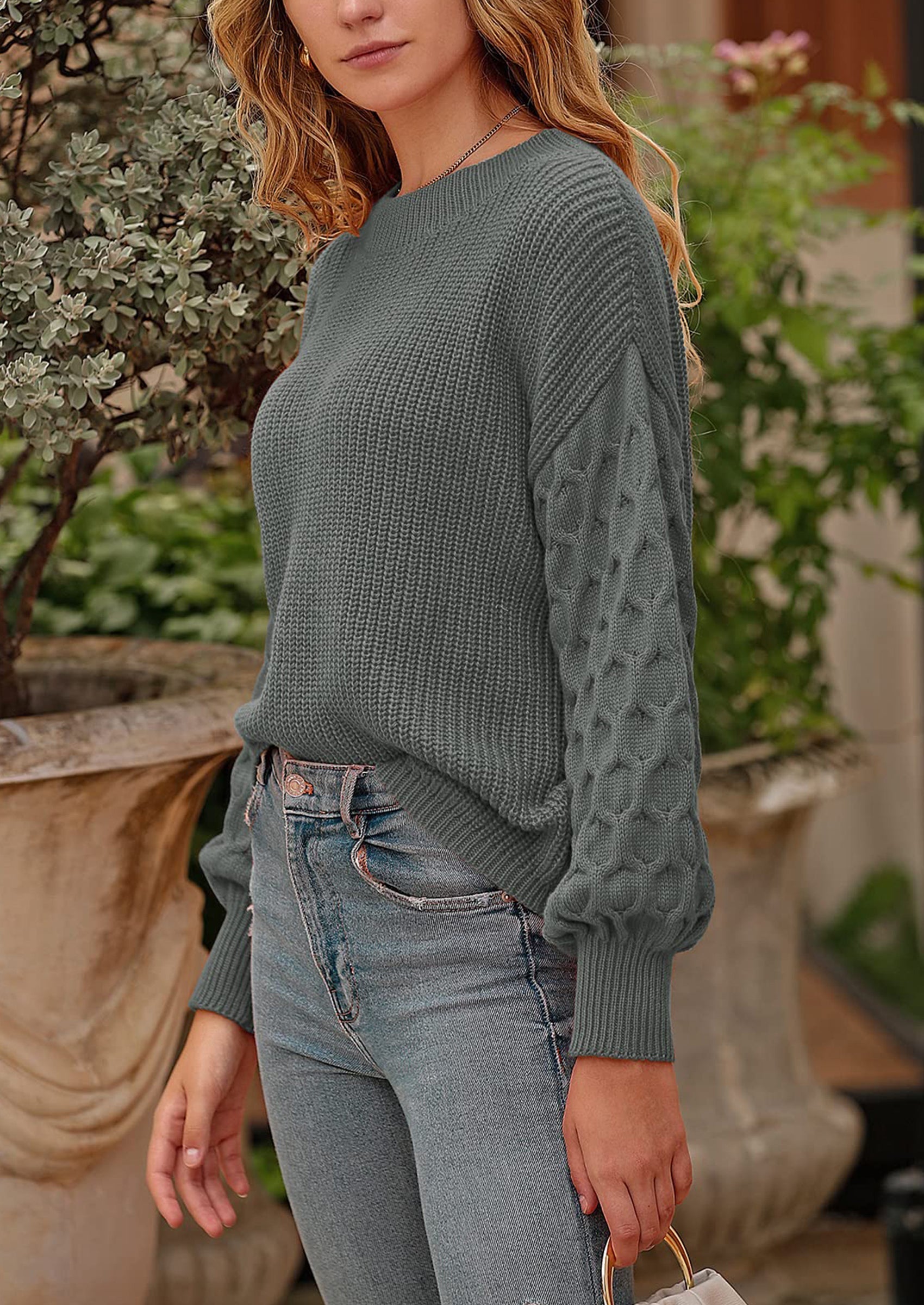 Women's Fall Pullover Sweater Casual Long Sleeve Loose Chunky Knit Tops Blouse Winter Fashion Clothing