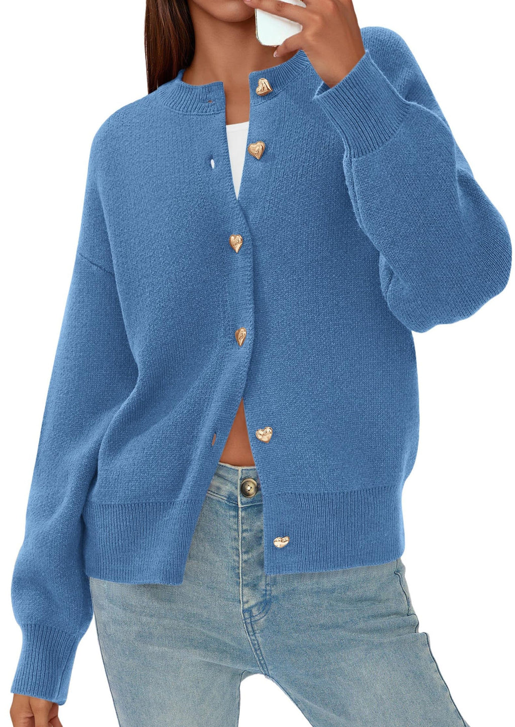 Cardigan Sweaters for Women Trendy Long Sleeve Open Front Button Down Jacket Fall Clothes Winter Coats