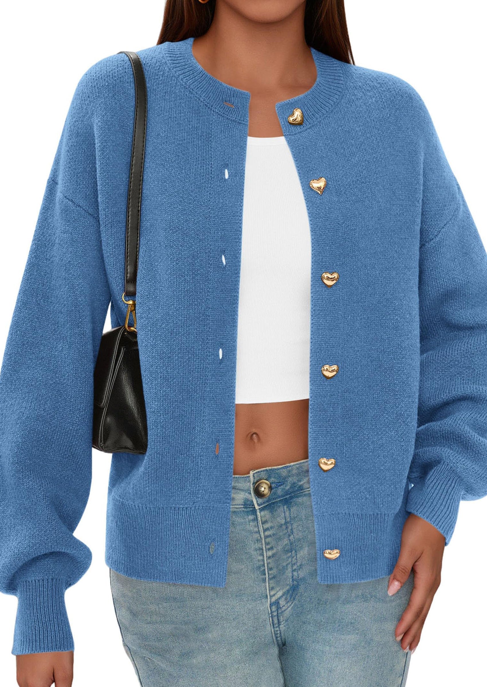 Cardigan Sweaters for Women Trendy Long Sleeve Open Front Button Down Jacket Fall Clothes Winter Coats