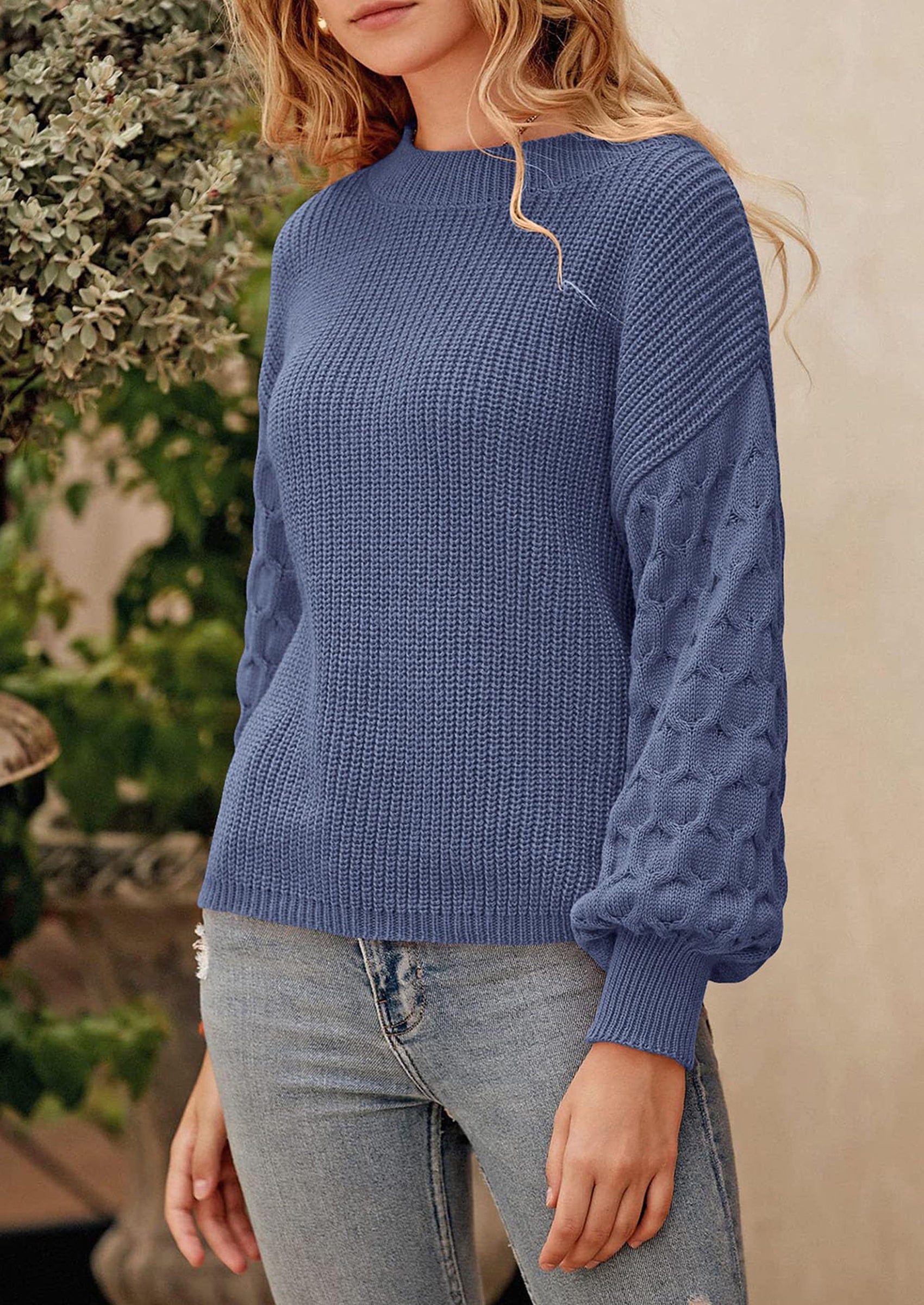 Women's Fall Pullover Sweater Casual Long Sleeve Loose Chunky Knit Tops Blouse Winter Fashion Clothing