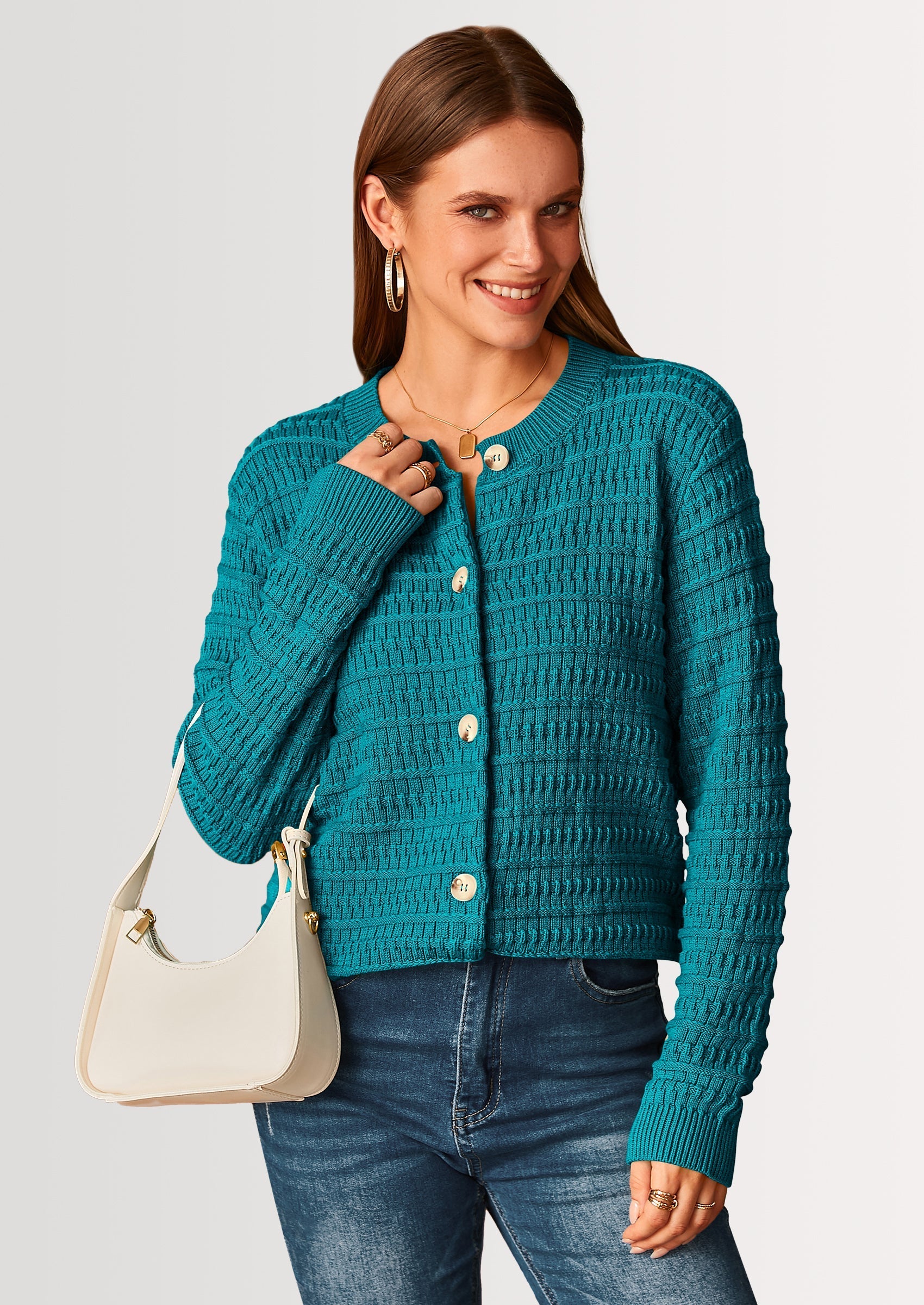 Women's Knit Cardigan Sweaters Casual Long Sleeve Open Front Button Down Trendy Jackets Outerwear