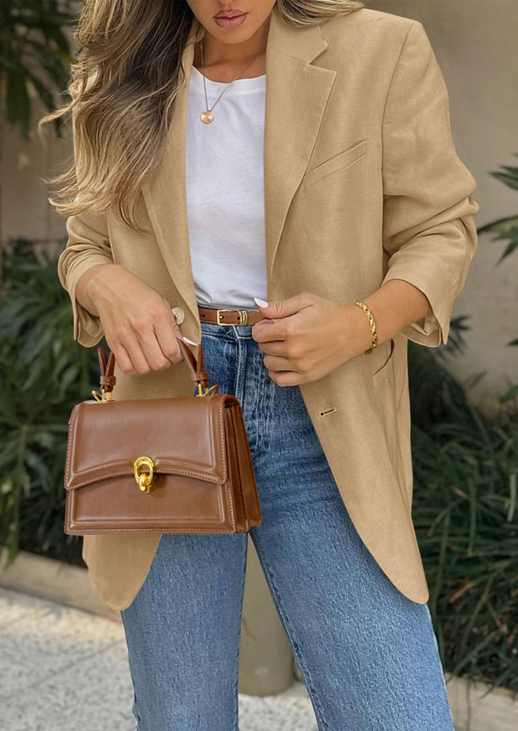 Blazers for Women Business Casual Long Sleeve Lapel Open Front Suit Jacket Work Blazer with Pockets