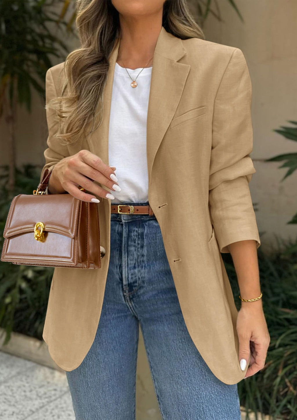 Blazers for Women Business Casual Long Sleeve Lapel Open Front Suit Jacket Work Blazer with Pockets