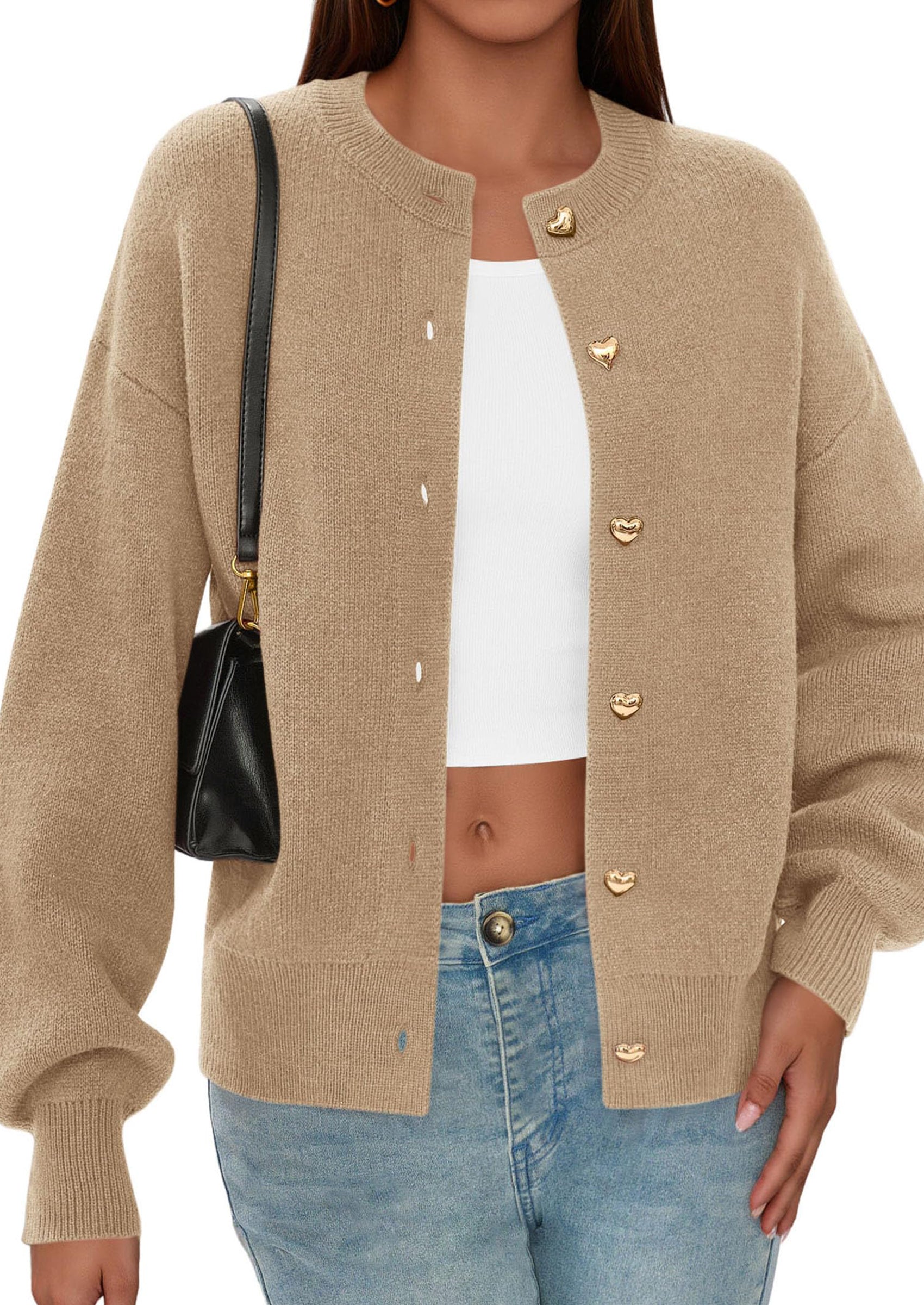 Cardigan Sweaters for Women Trendy Long Sleeve Open Front Button Down Jacket Fall Clothes Winter Coats