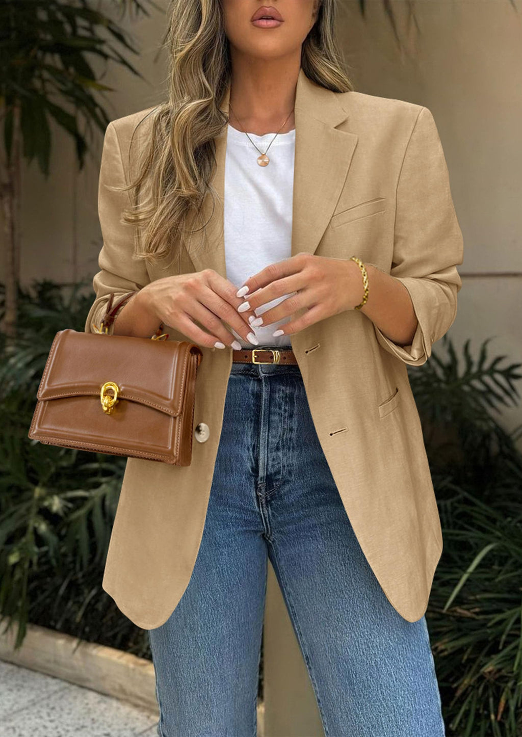 Blazers for Women Business Casual Long Sleeve Lapel Open Front Suit Jacket Work Blazer with Pockets