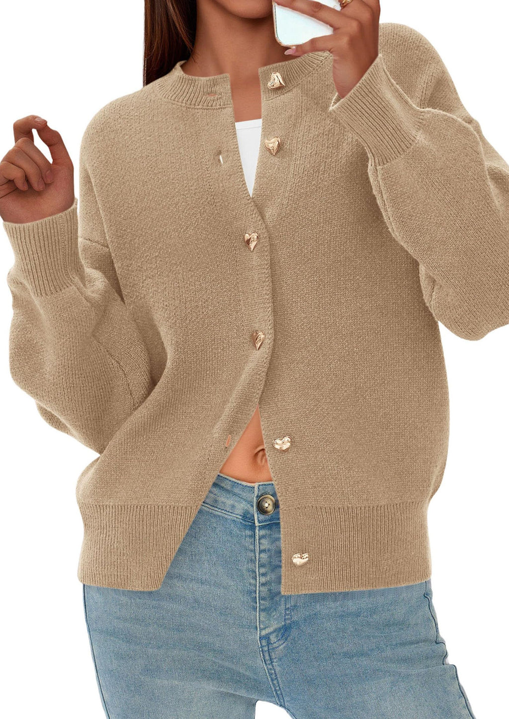 Cardigan Sweaters for Women Trendy Long Sleeve Open Front Button Down Jacket Fall Clothes Winter Coats