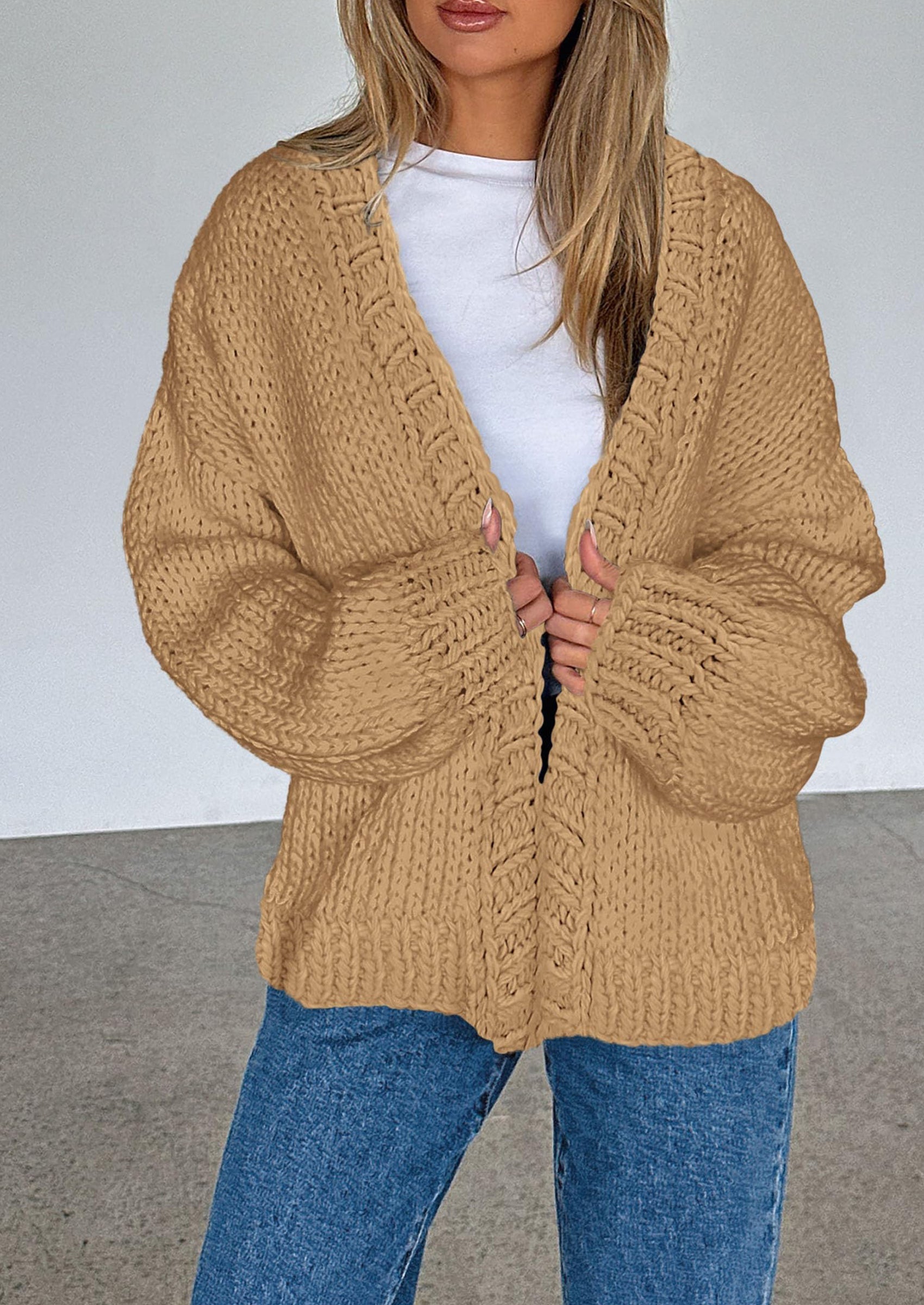Cardigan Sweaters for Women Trendy Fall Fashion Long Sleeve Chunky Knit Cardigans Winter Clothing Outfits