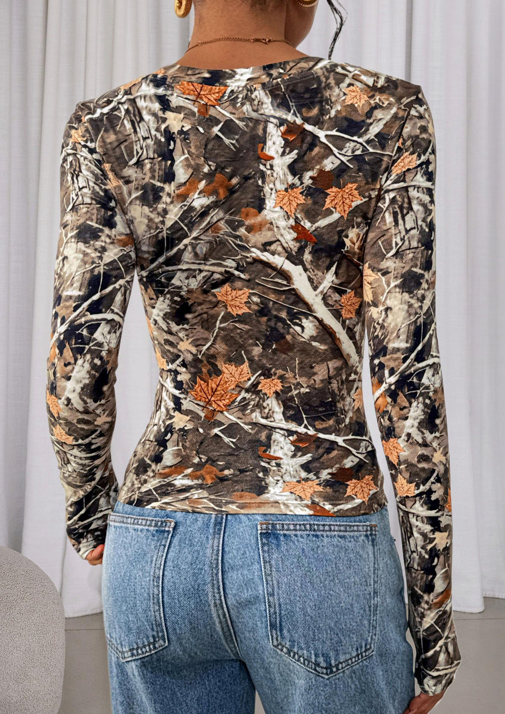 Womens Long Sleeve T Shirts Fall Trendy Deep V Neck Slim Fit Basic Crop Tops Casual Going Out Top