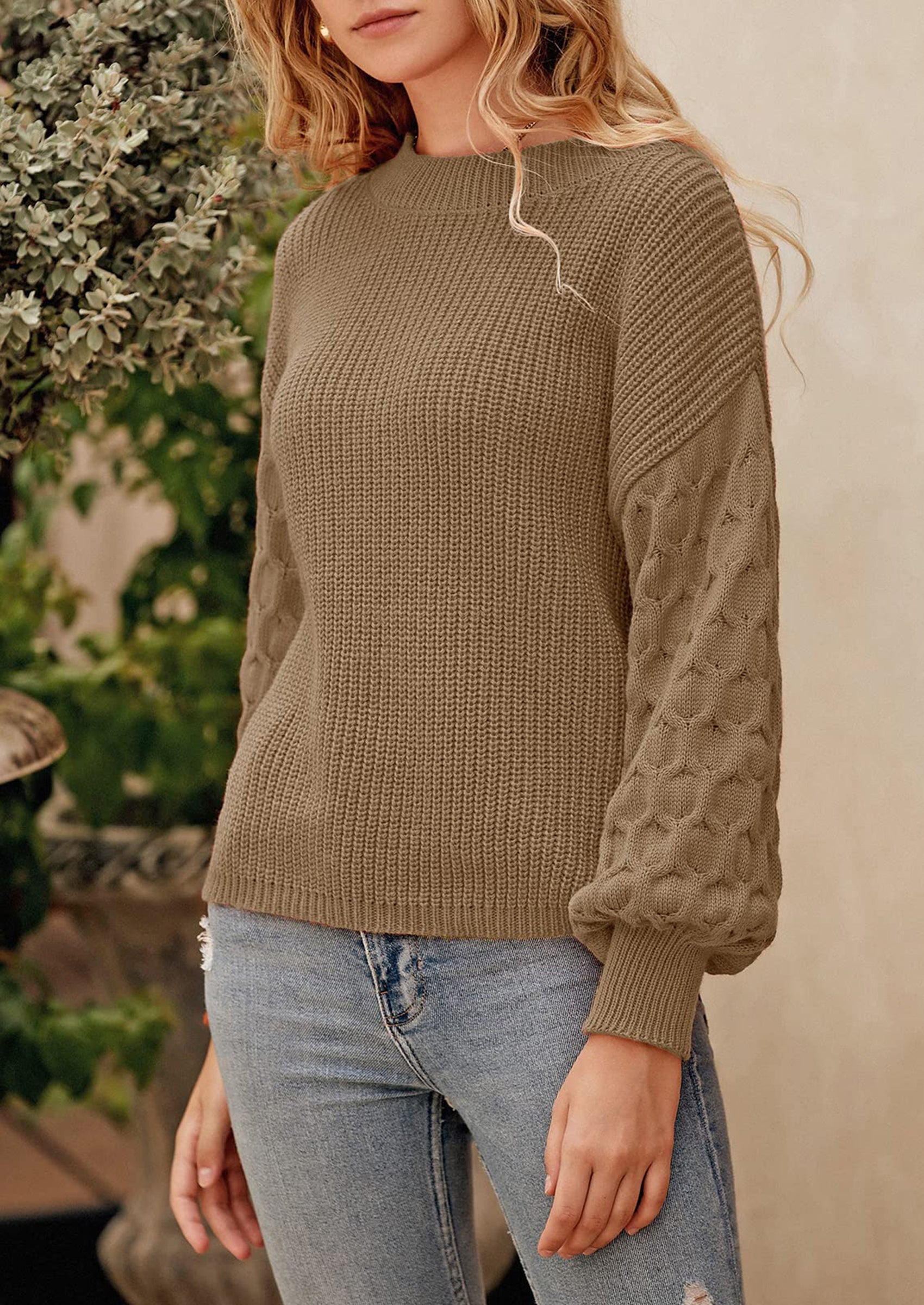 Women's Fall Pullover Sweater Casual Long Sleeve Loose Chunky Knit Tops Blouse Winter Fashion Clothing