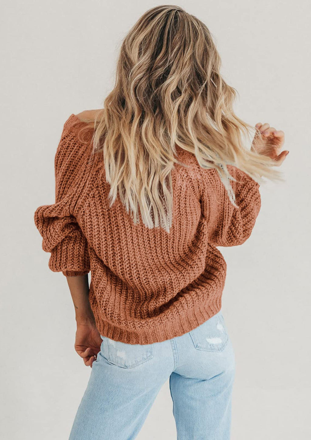 Women's Chunky Knit Open Front Sweater Long Sleeve Button Loose Short Cardigan Outerwear Coats