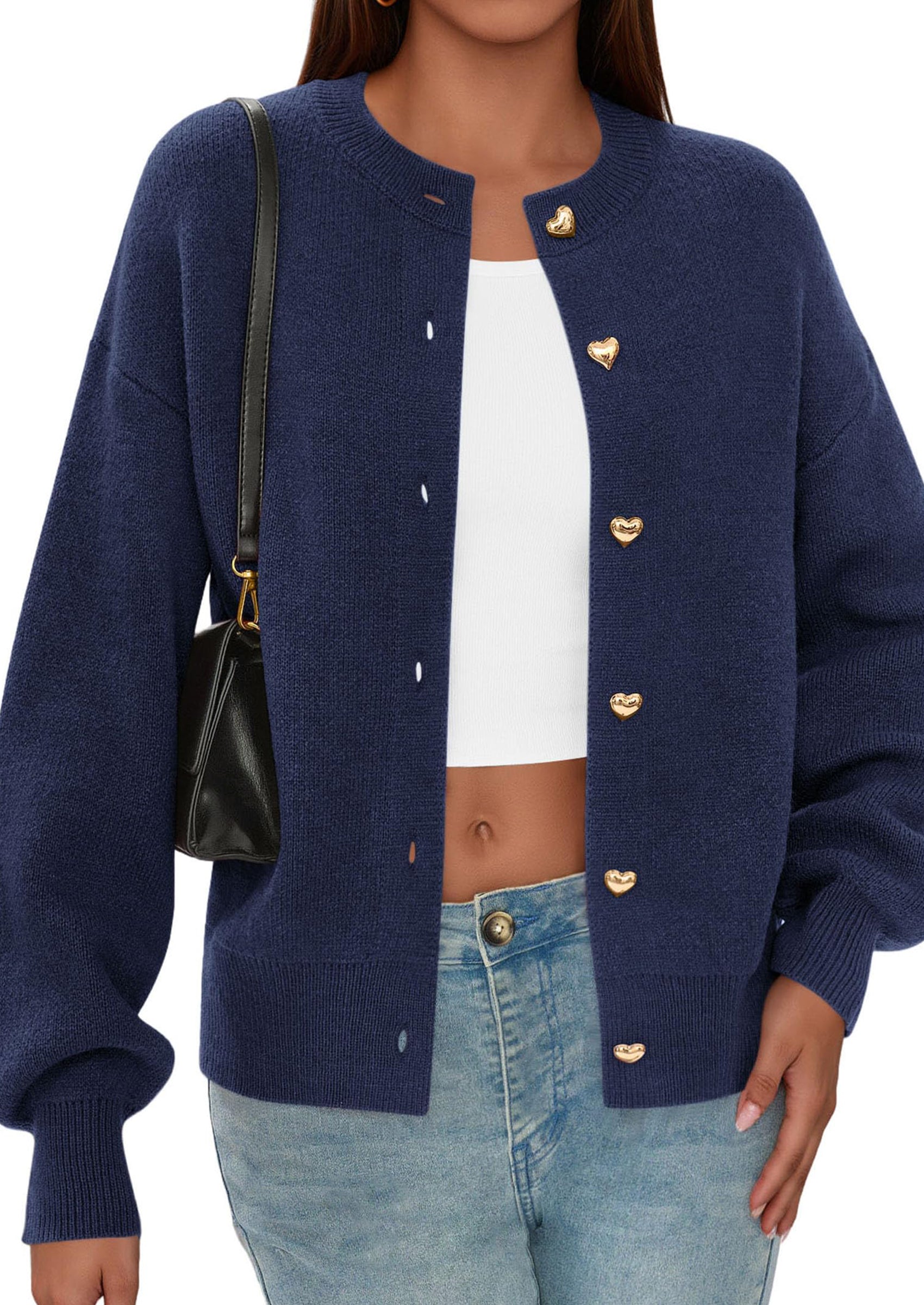 Cardigan Sweaters for Women Trendy Long Sleeve Open Front Button Down Jacket Fall Clothes Winter Coats