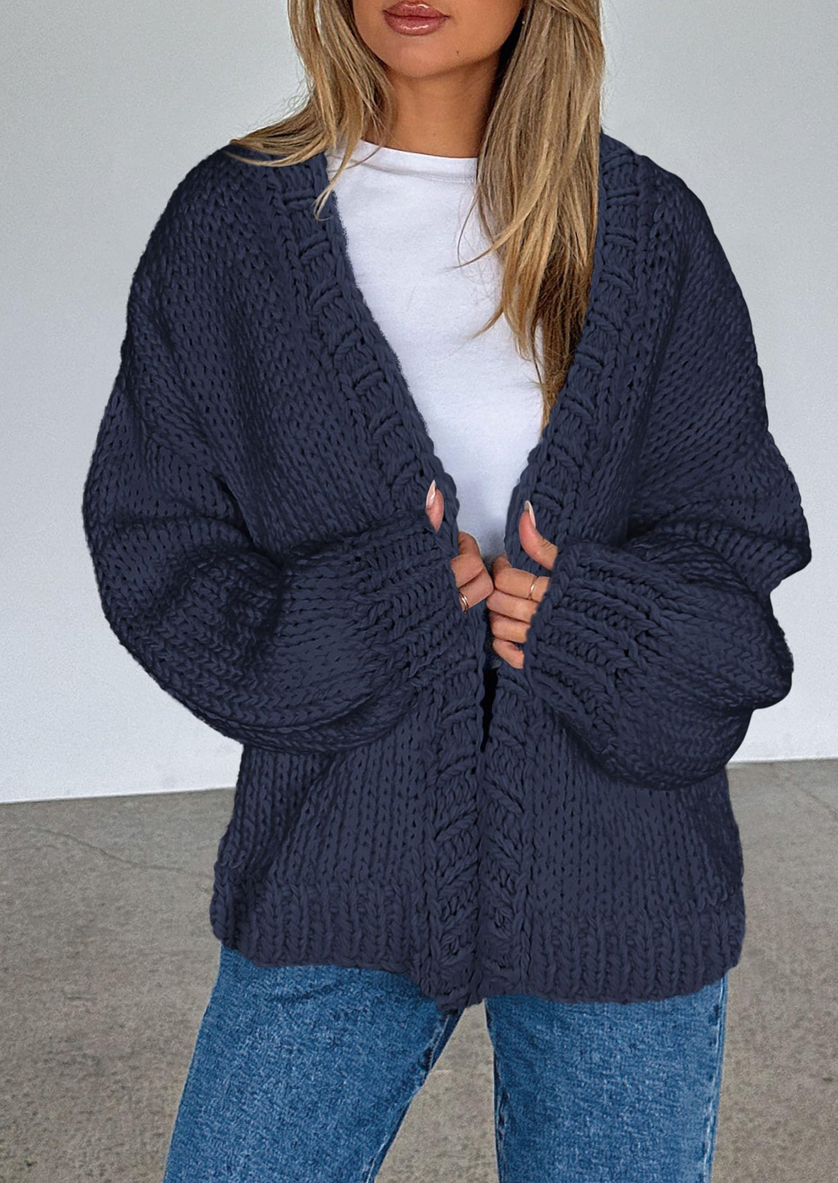 Cardigan Sweaters for Women Trendy Fall Fashion Long Sleeve Chunky Knit Cardigans Winter Clothing Outfits