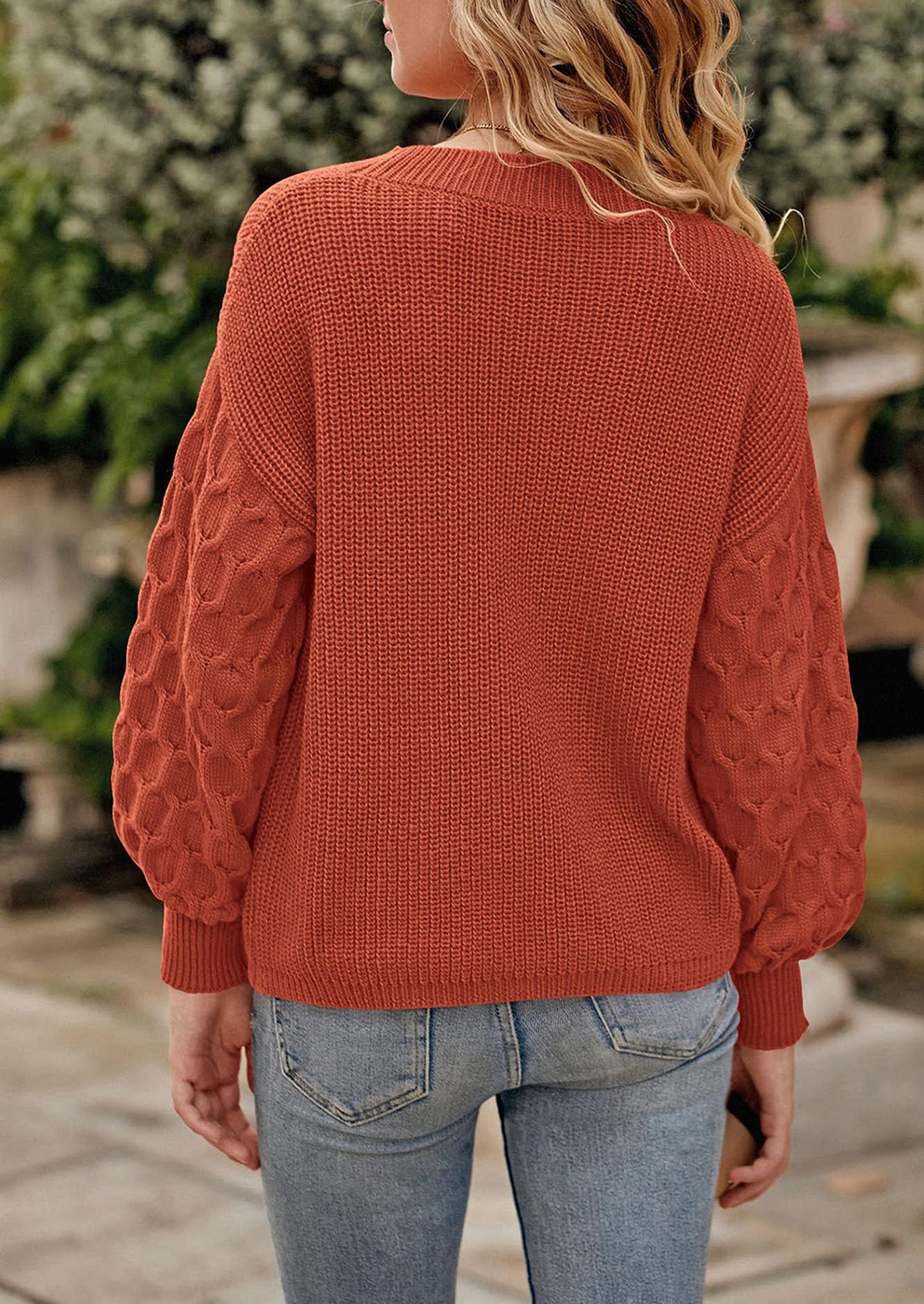 Women's Fall Pullover Sweater Casual Long Sleeve Loose Chunky Knit Tops Blouse Winter Fashion Clothing