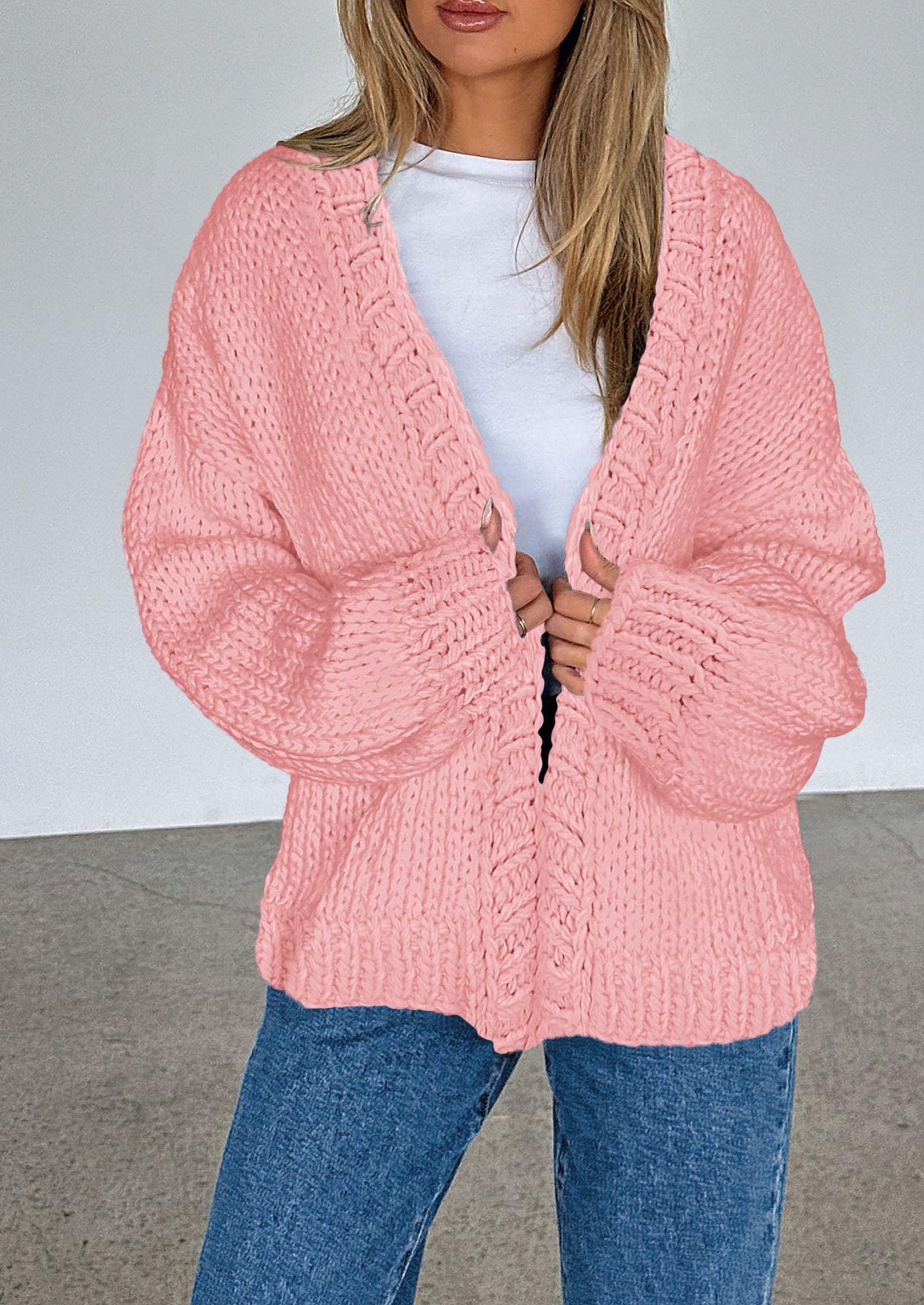 Cardigan Sweaters for Women Trendy Fall Fashion Long Sleeve Chunky Knit Cardigans Winter Clothing Outfits