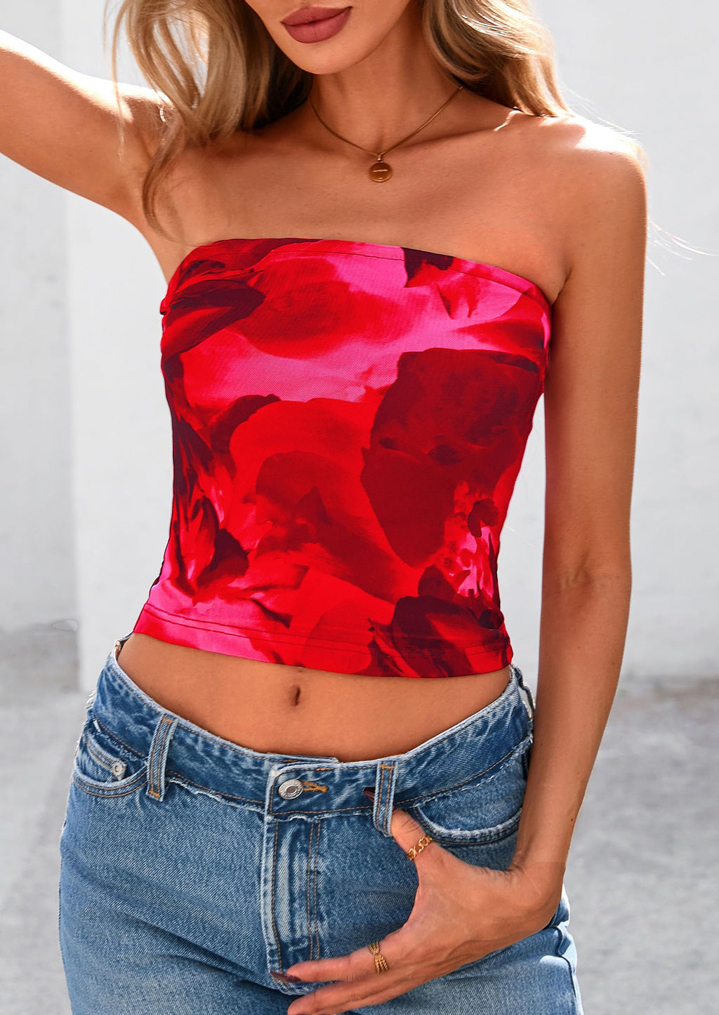 Strapless Tube Tops for Women Summer Mesh Floral Y2K Bandeau Cute Crop Top Trendy Going Out Outfits