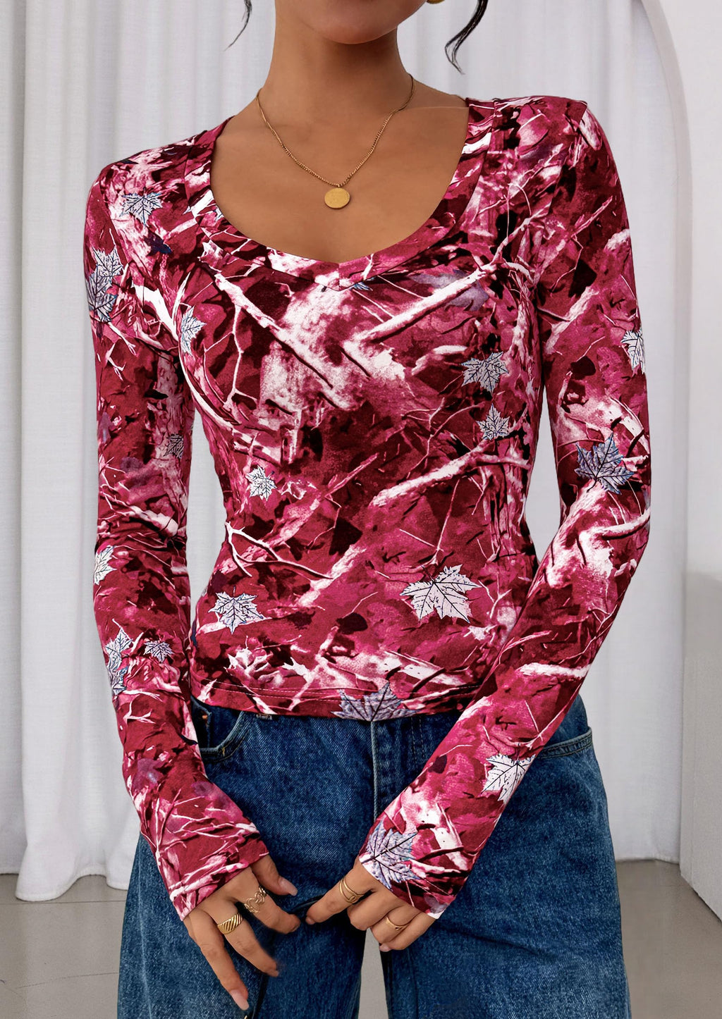 Womens Long Sleeve T Shirts Fall Trendy Deep V Neck Slim Fit Basic Crop Tops Casual Going Out Top