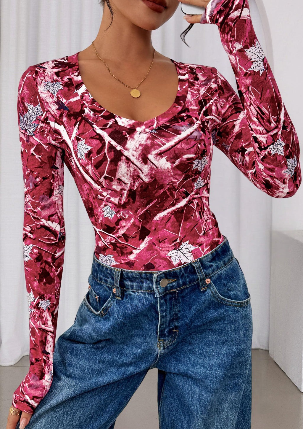 Womens Long Sleeve T Shirts Fall Trendy Deep V Neck Slim Fit Basic Crop Tops Casual Going Out Top