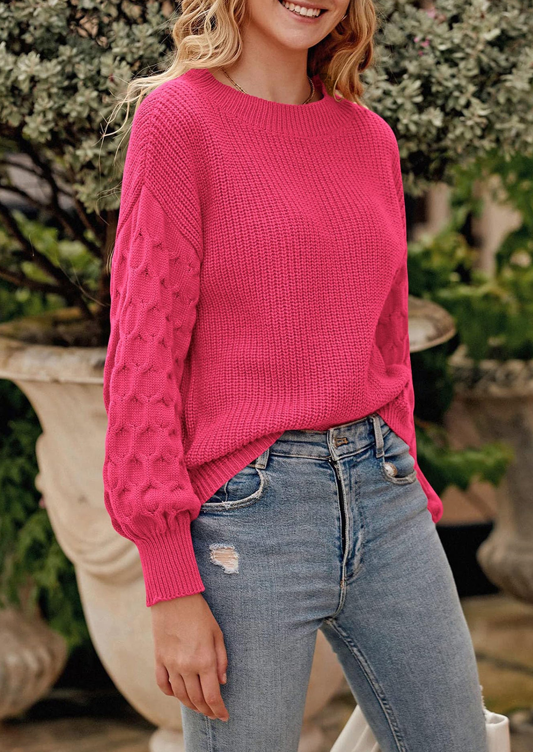 Women's Fall Pullover Sweater Casual Long Sleeve Loose Chunky Knit Tops Blouse Winter Fashion Clothing