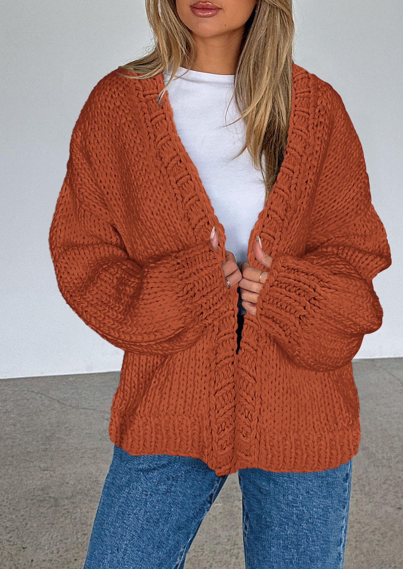 Cardigan Sweaters for Women Trendy Fall Fashion Long Sleeve Chunky Knit Cardigans Winter Clothing Outfits