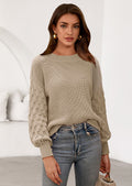 Women's Fall Pullover Sweater Casual Long Sleeve Loose Chunky Knit Tops Blouse Winter Fashion Clothing