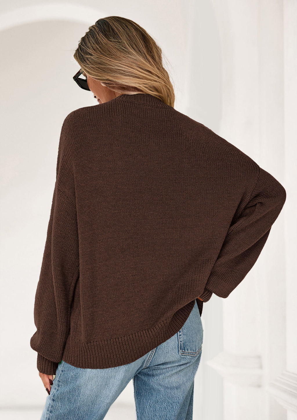 Womens Sweaters Fall Fashion Long Sleeve Crewneck Floral Knit Pullover Sweater Tops Winter Clothes