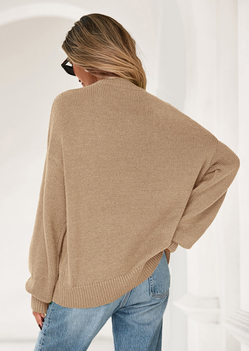 Womens Sweaters Fall Fashion Long Sleeve Crewneck Floral Knit Pullover Sweater Tops Winter Clothes