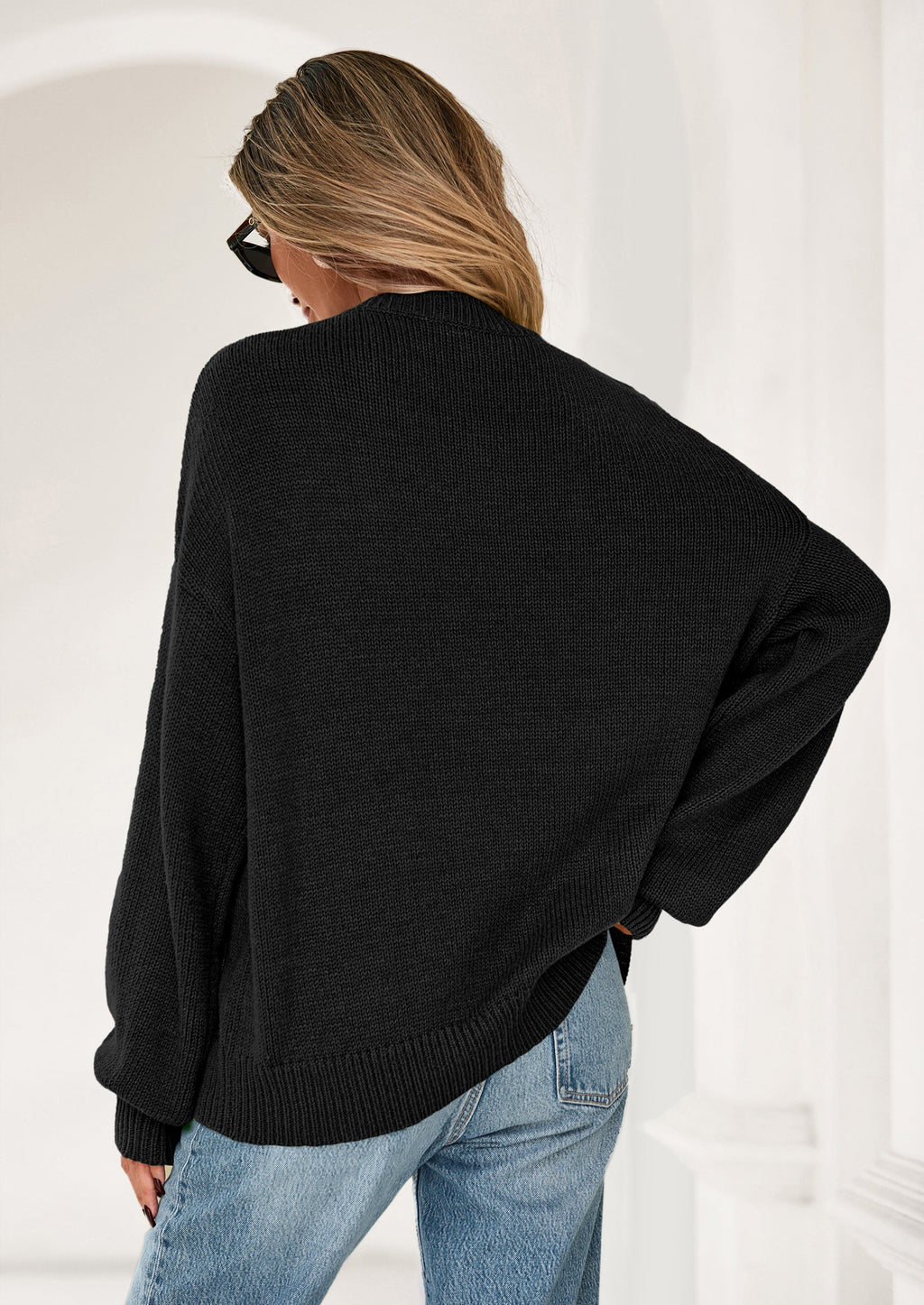 Womens Sweaters Fall Fashion Long Sleeve Crewneck Floral Knit Pullover Sweater Tops Winter Clothes