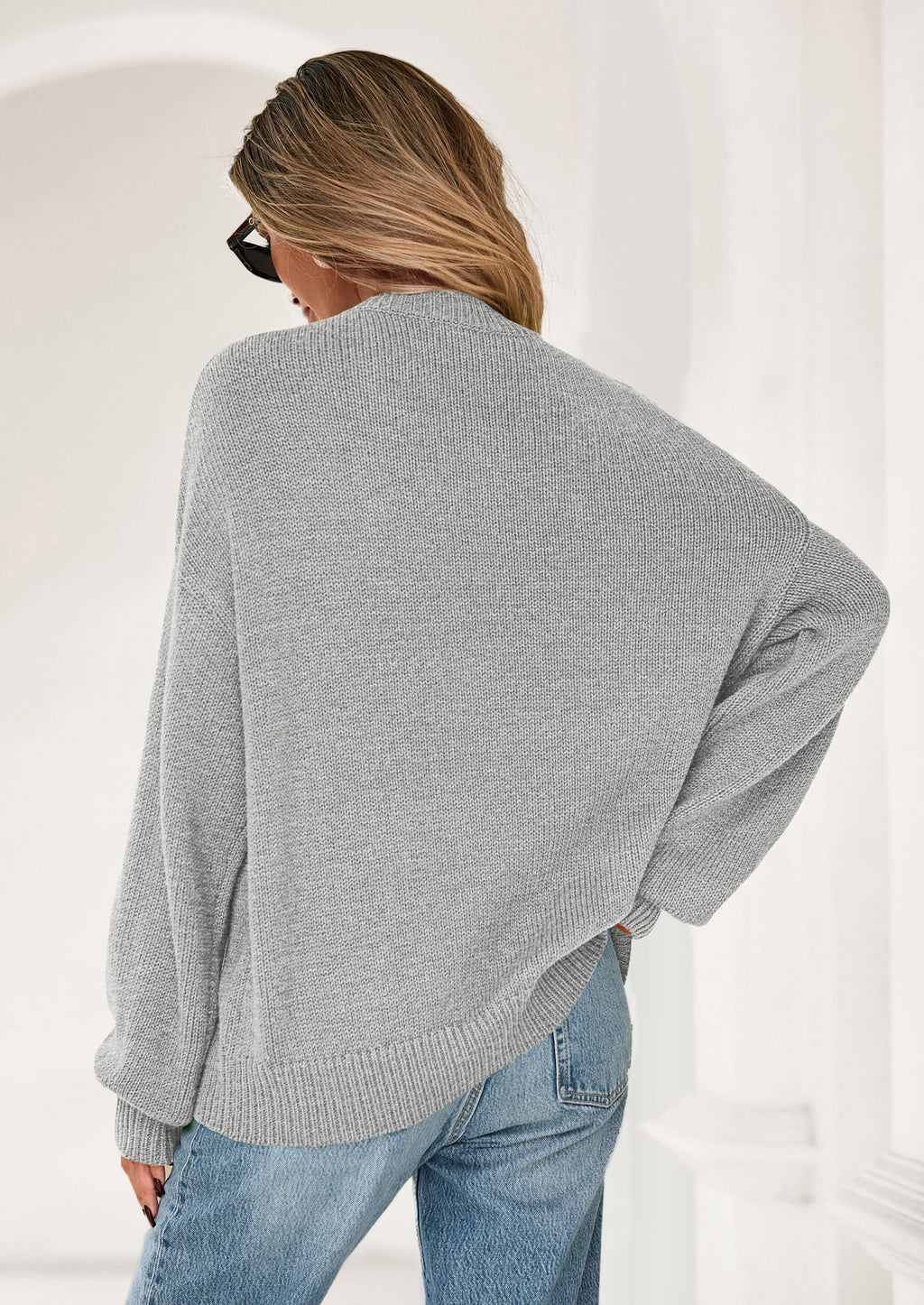 Womens Sweaters Fall Fashion Long Sleeve Crewneck Floral Knit Pullover Sweater Tops Winter Clothes