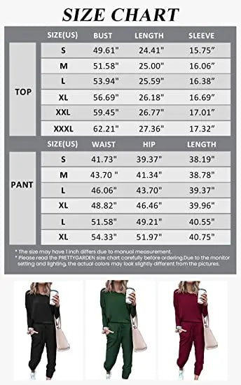 Lounge Outfit Long Sleeve Crewneck Pullover Tops High Waisted Pants Set Tracksuit