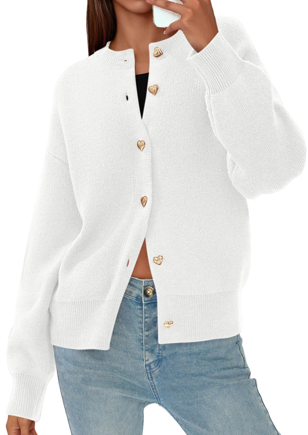 Cardigan Sweaters for Women Trendy Long Sleeve Open Front Button Down Jacket Fall Clothes Winter Coats