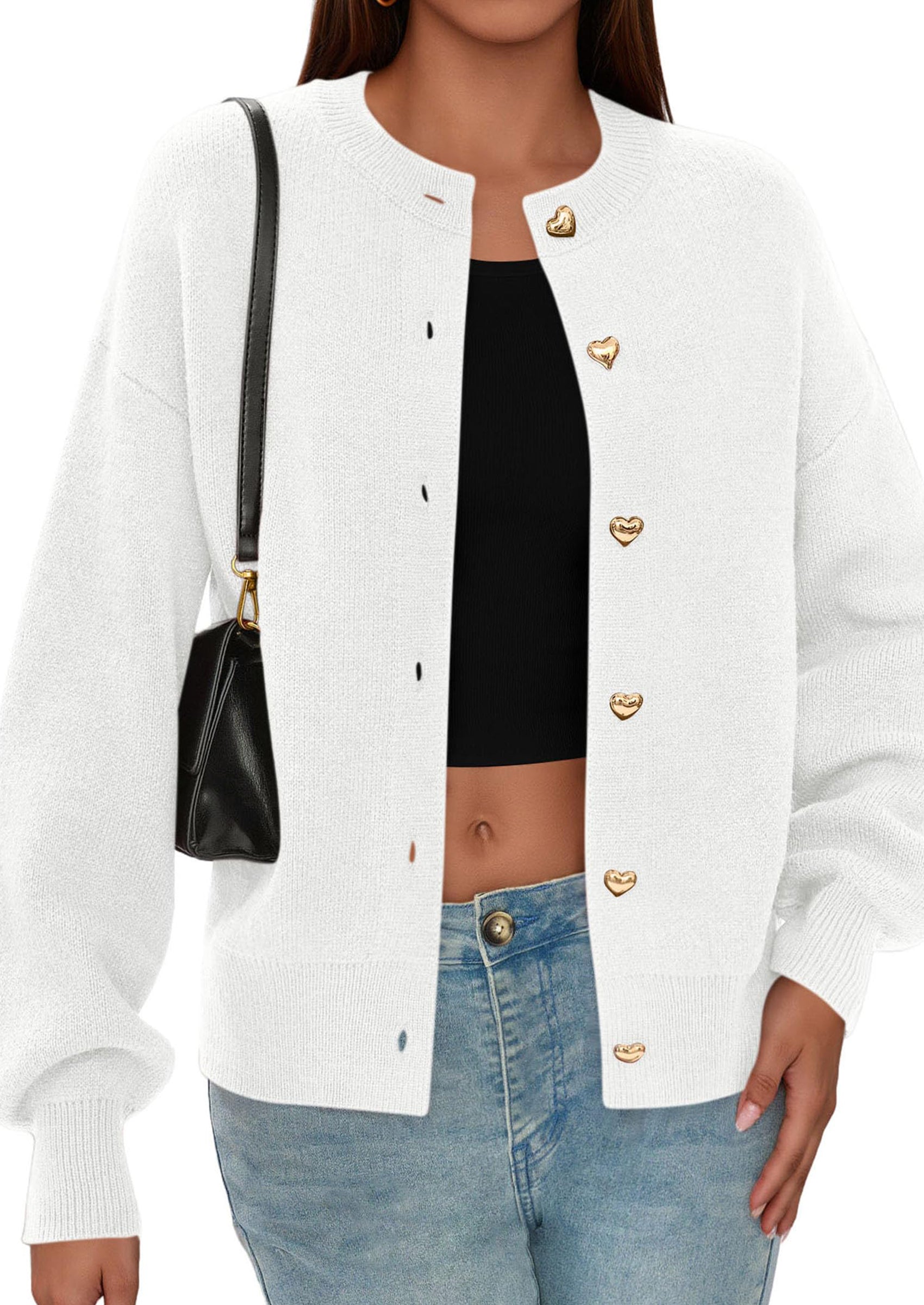 Cardigan Sweaters for Women Trendy Long Sleeve Open Front Button Down Jacket Fall Clothes Winter Coats