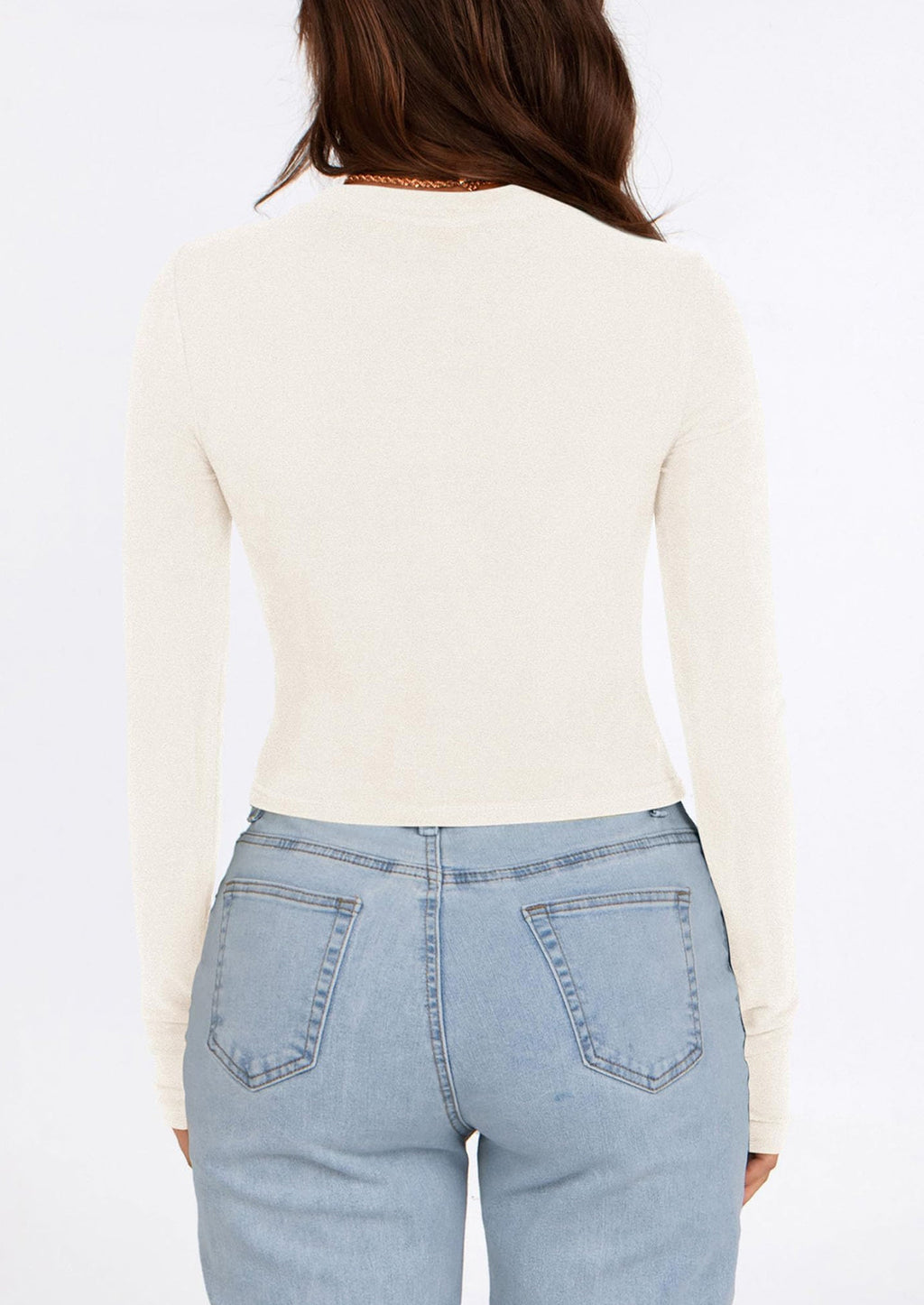 Women's Long Sleeve Crop Tops Y2K Spring Fall Fashion Clothes Basic Slim Fit Tee Shirts Blouse