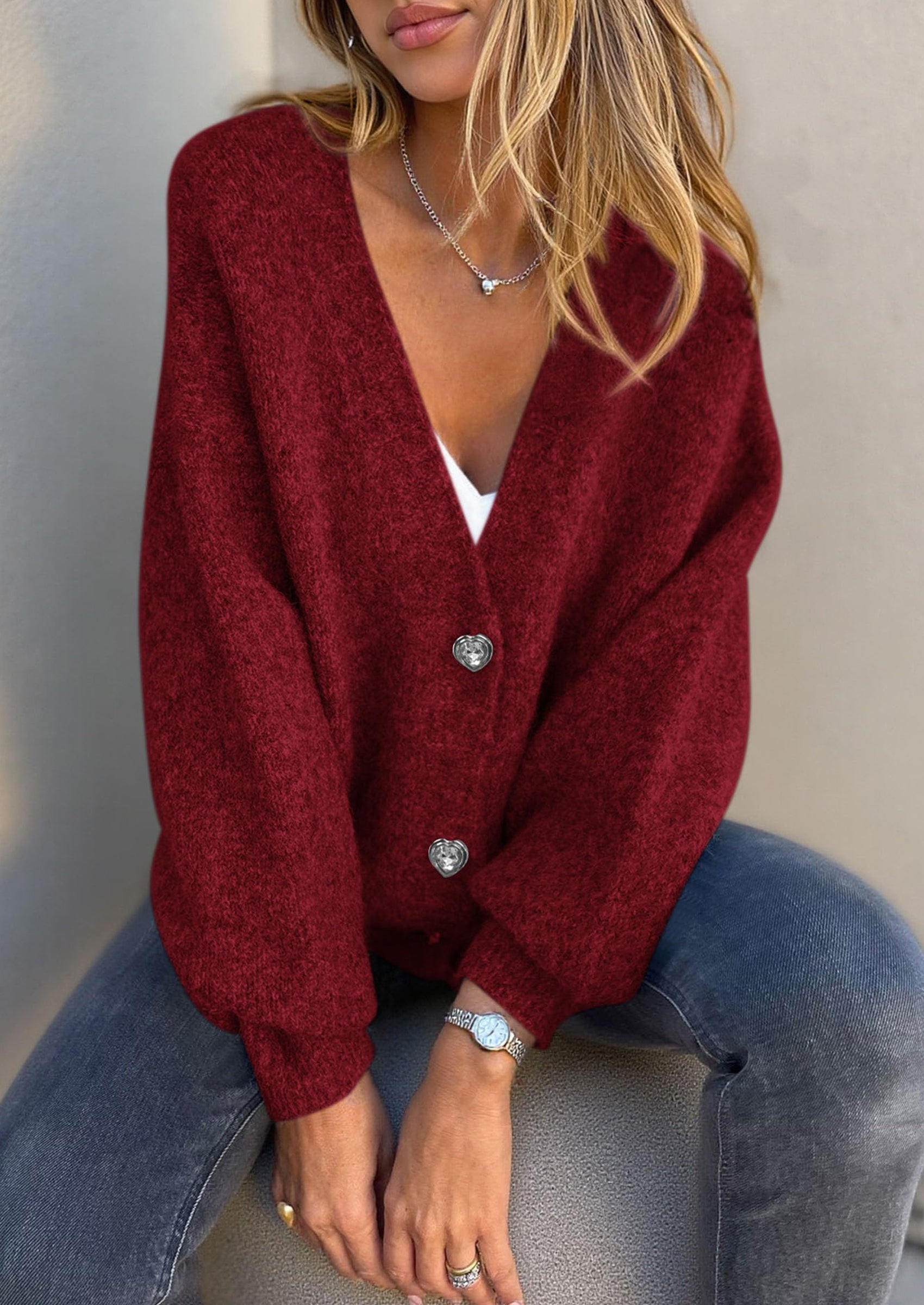 Cardigan Sweaters for Women Trendy Fall Long Sleeve Button Down Oversized Chunky Knit Sweater Outerwear