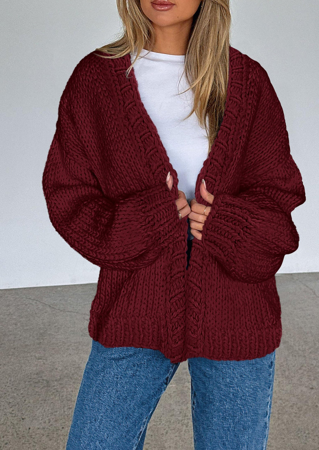 Cardigan Sweaters for Women Trendy Fall Fashion Long Sleeve Chunky Knit Cardigans Winter Clothing Outfits