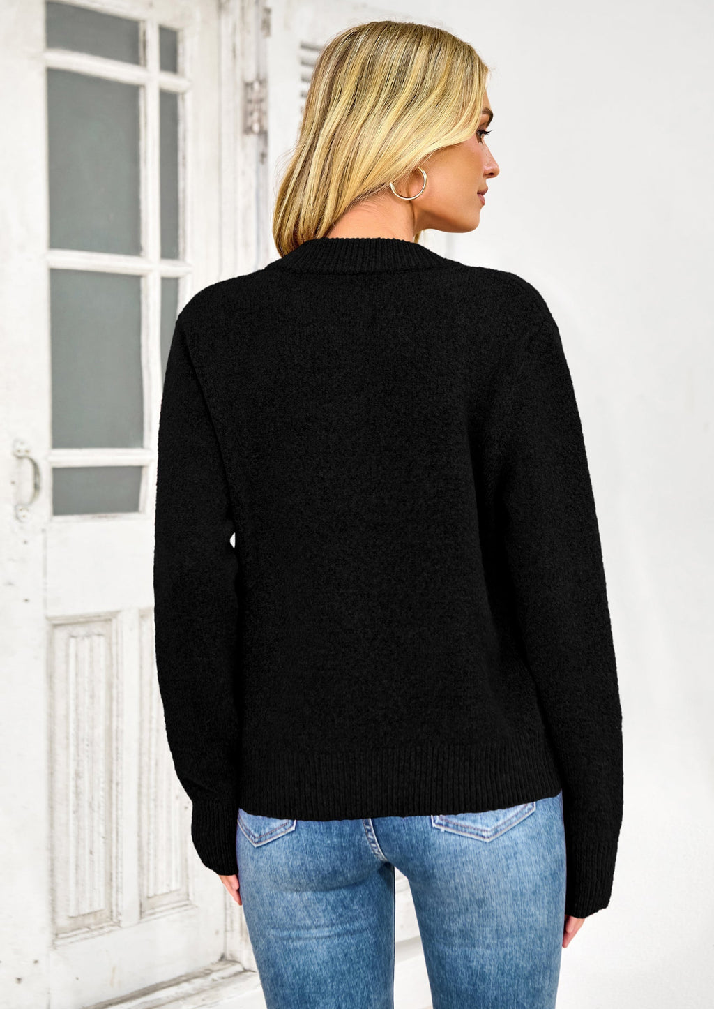 Women's Knit Cardigan Sweaters Casual Long Sleeve Open Front Button Up Ribbed Fall Spring Sweater Jackets