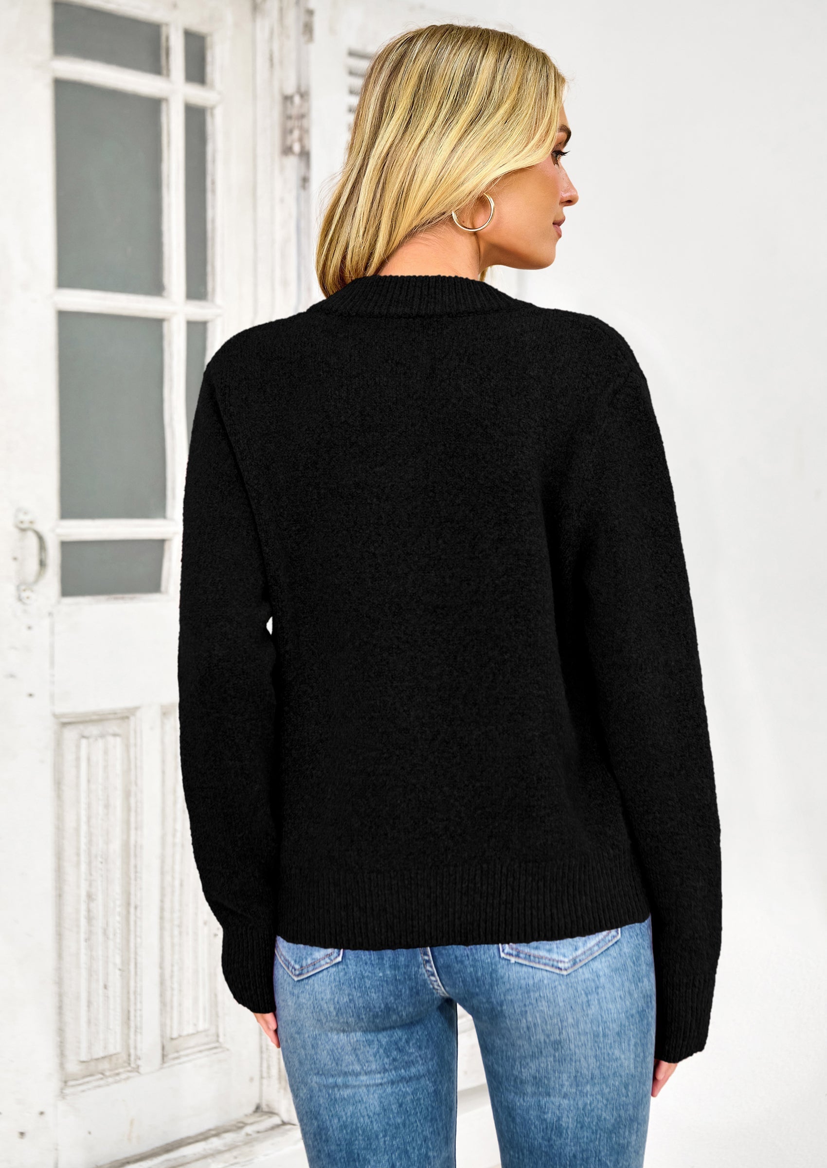 Women's Knit Cardigan Sweaters Casual Long Sleeve Open Front Button Up Ribbed Fall Spring Sweater Jackets