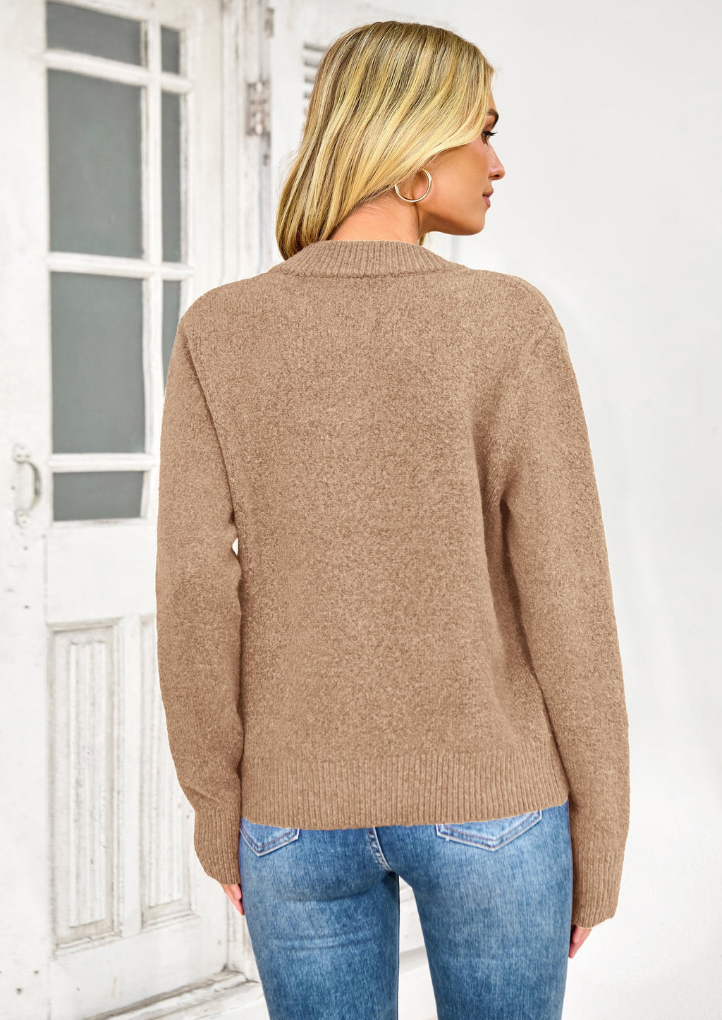 Women's Knit Cardigan Sweaters Casual Long Sleeve Open Front Button Up Ribbed Fall Spring Sweater Jackets