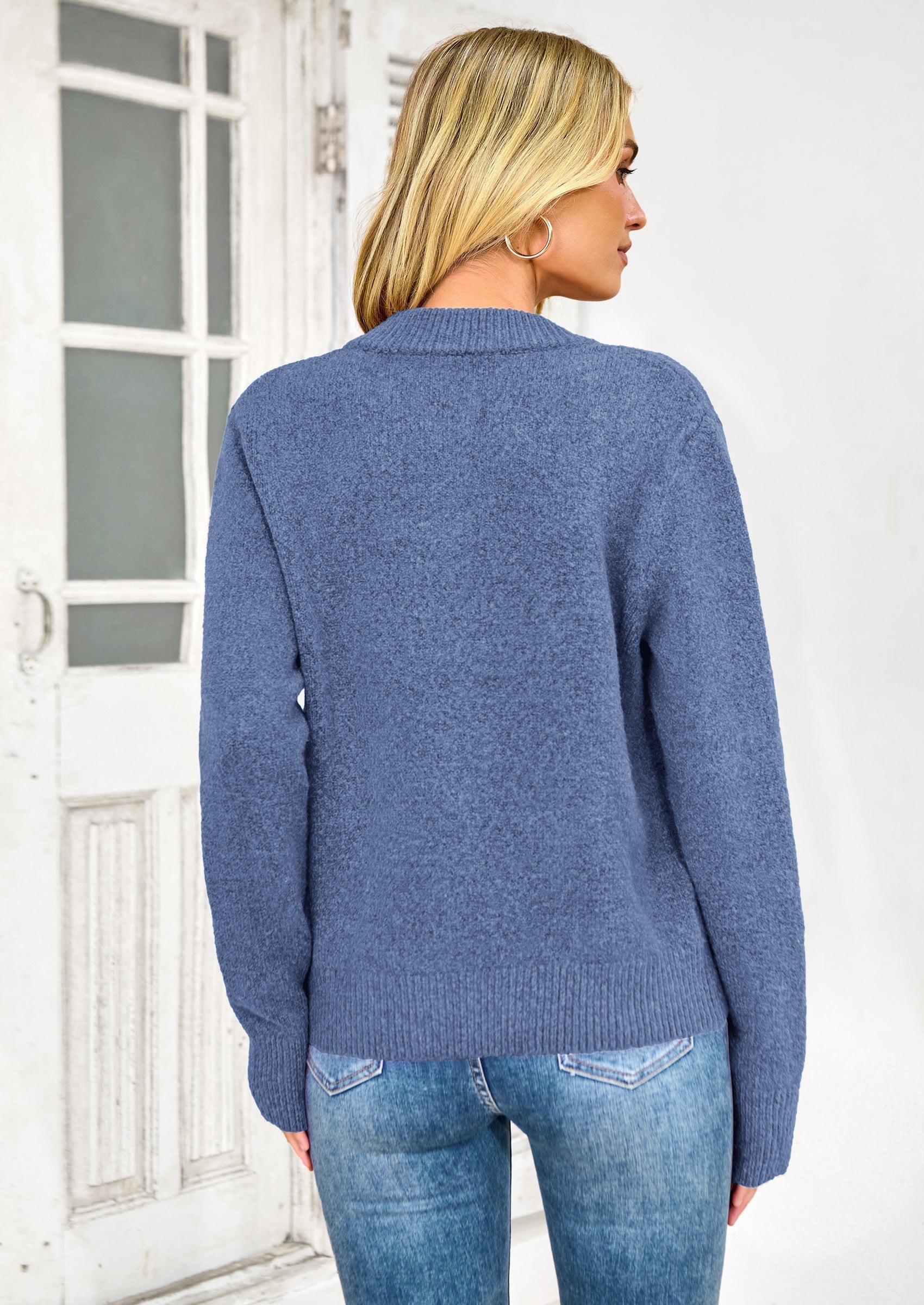 Women's Knit Cardigan Sweaters Casual Long Sleeve Open Front Button Up Ribbed Fall Spring Sweater Jackets