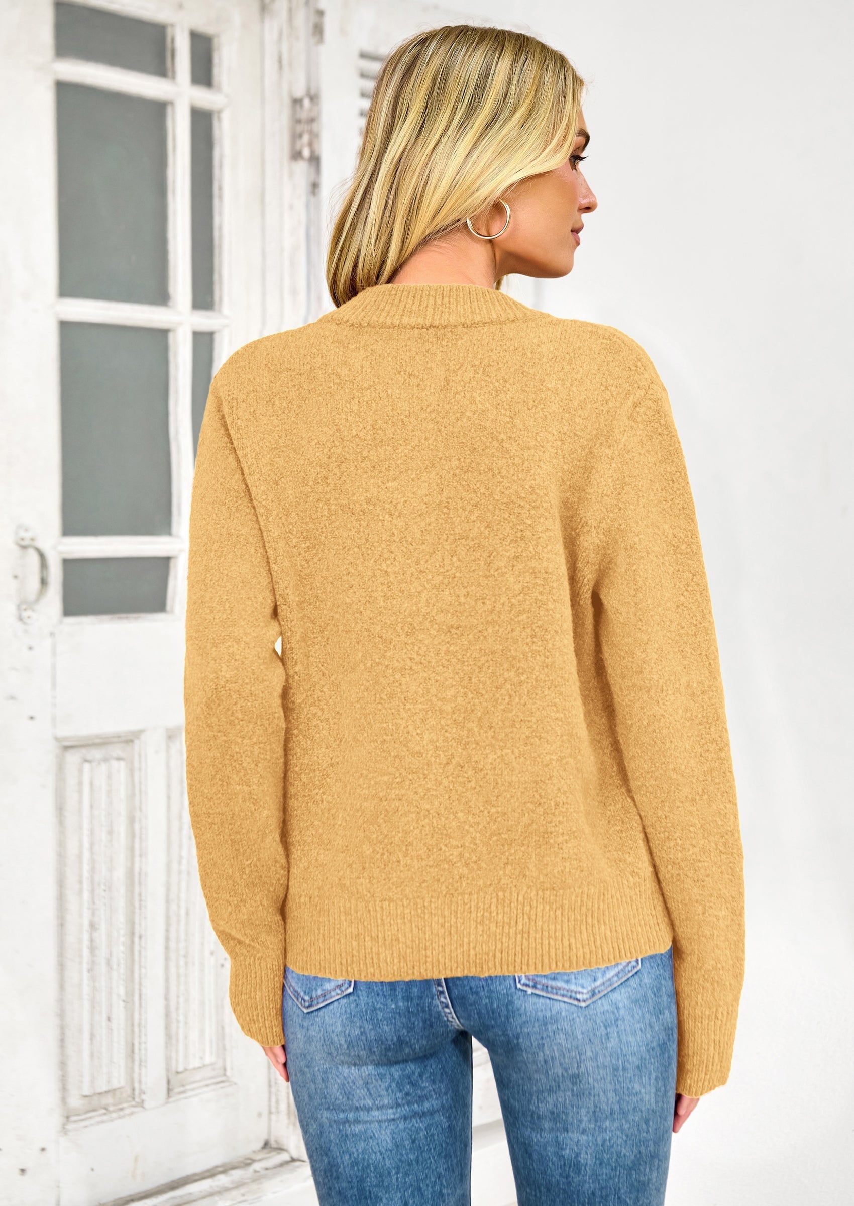 Women's Knit Cardigan Sweaters Casual Long Sleeve Open Front Button Up Ribbed Fall Spring Sweater Jackets