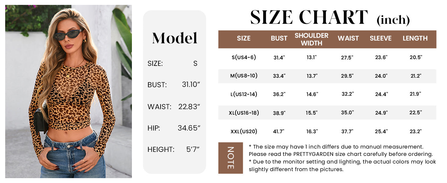 Women's Mesh Long Sleeve Top Trendy Fall See Through Sheer Blouse Leopard Fitted Going Out Layering Shirts